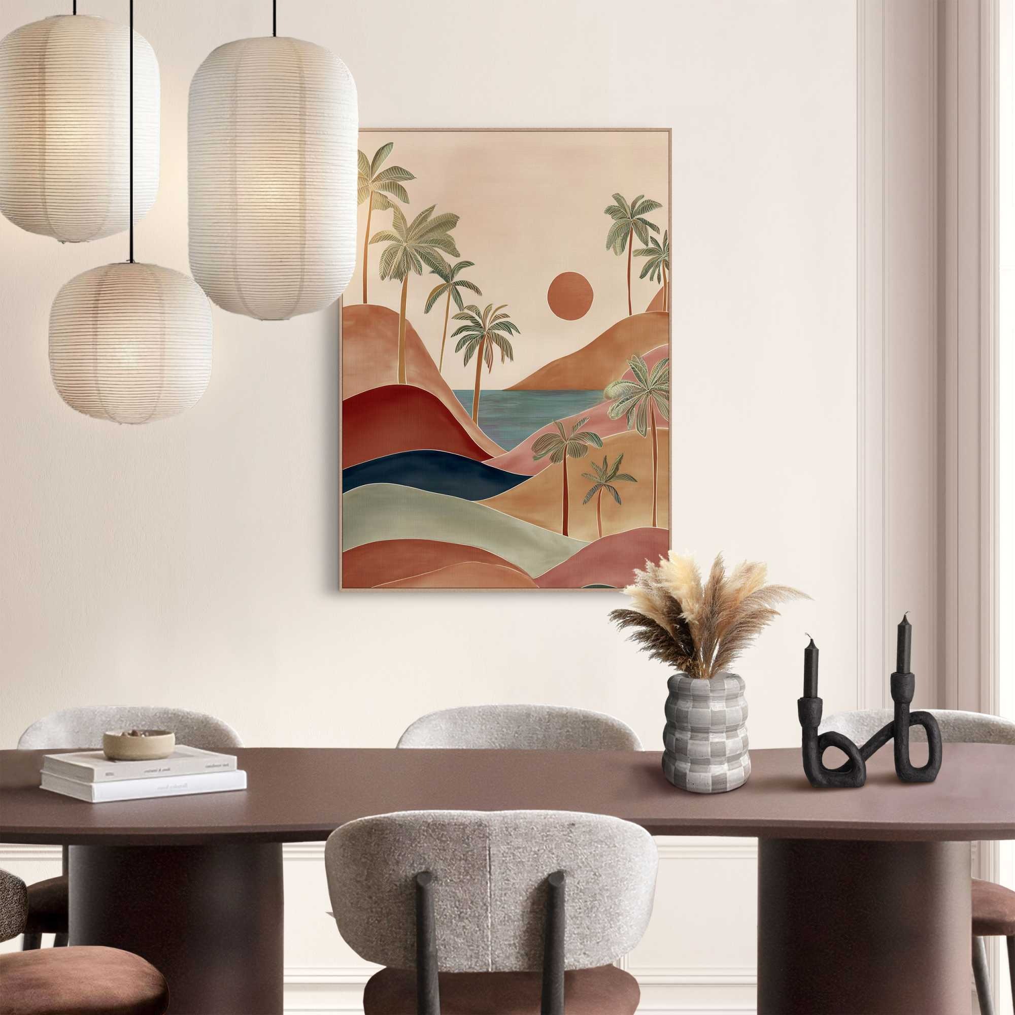 Image of Reinders Bild mit Rahmen "Palmenlandschaft" 1 Stk. tlg. Wohnzimmer - Mehrfarbig - MDF - Abstrakt - 50x70 cm
