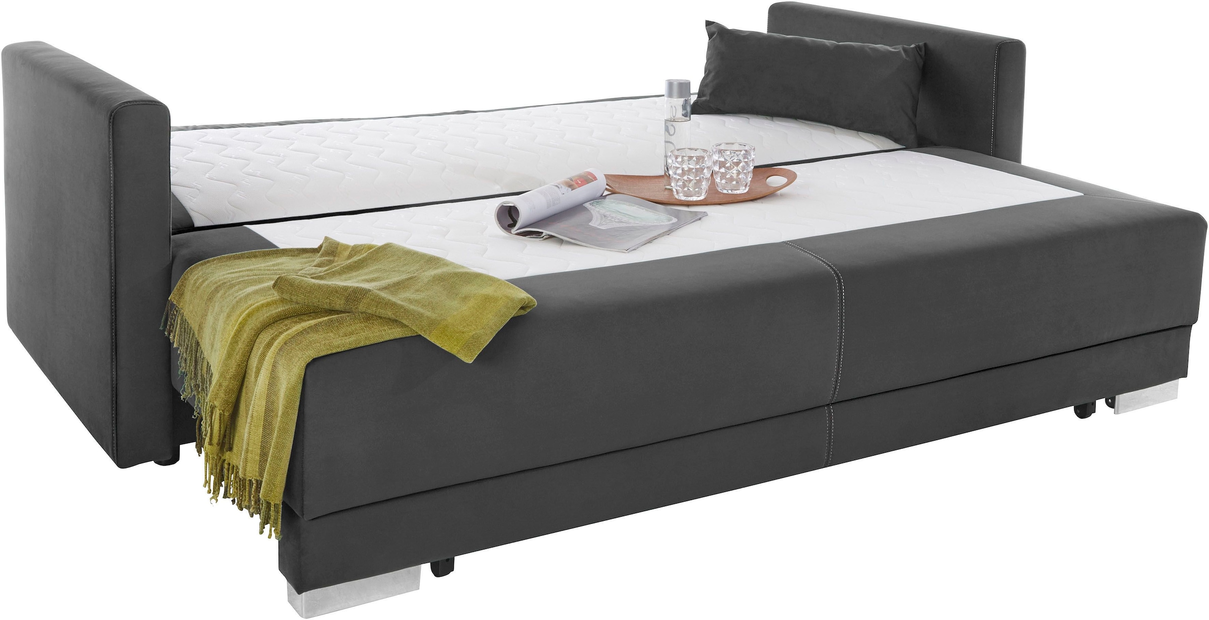 INOSIGN Schlafsofa »Berlin«, mit Boxspringaufbau, Bettfunktion & Bettkasten, Dauerschlafsofa