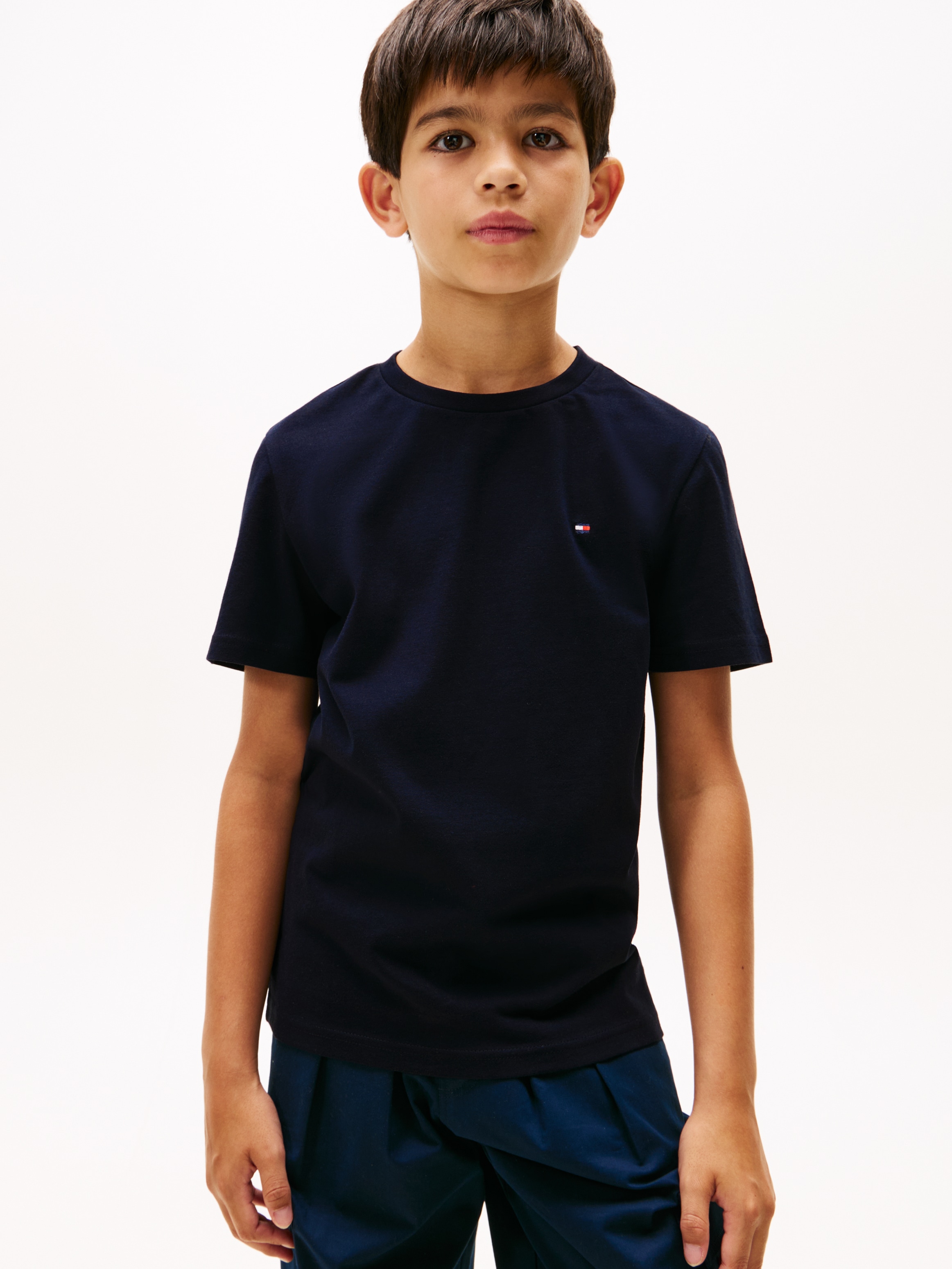 Tommy Hilfiger Underwear T-Shirt »2 PK SS TEE mit Stickerei und Rundhals im 2er-Pack«, (Packung, 2 tlg., 2er-Pack), unifarben, casual, regular fit, Baumwolle, Rundhals