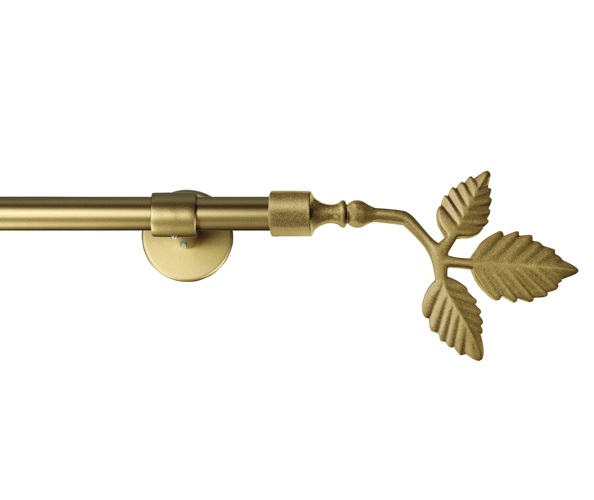 Image of GARESA Gardinenstange »SHEET«, 1 läufig-läufig, Wunschmasslänge, Vorhanggarnitur, einfache Montage, mit Stangenverbinder verlängerbar, Wandmontage, Knopf mit Blätter, ohne Ringe bei Ackermann Versand Schweiz