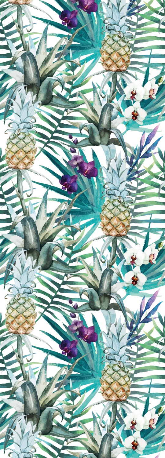 Image of queence Vinyltapete "Abdul" Motiv bedruckt botanisch floral gemustert natürlich glatt 90x250cm, selbstklebend, kinderleichte Anbringung, Sticker