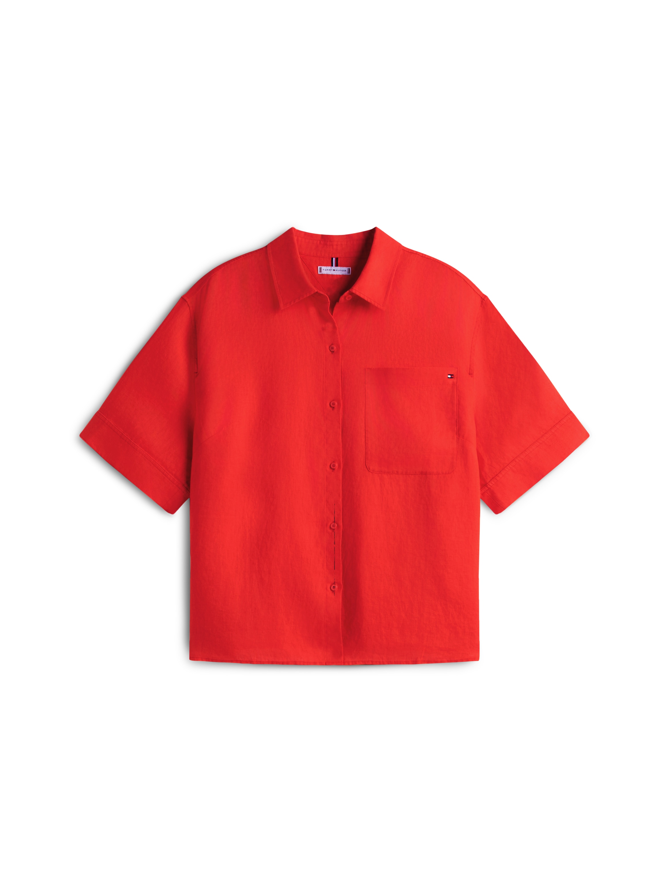 Tommy Hilfiger Curve T-shirt à manches courtes »CRV ESS LINEN SHIRT WITH SS« in grossen Grössen