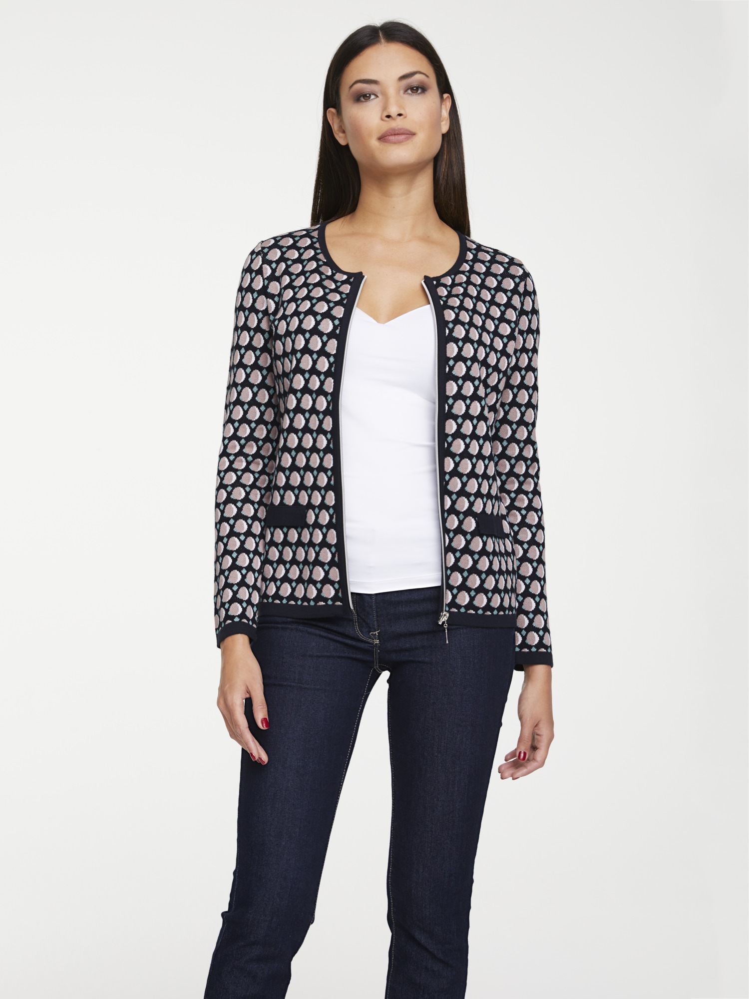 Strickjacke mit Reissverschluss