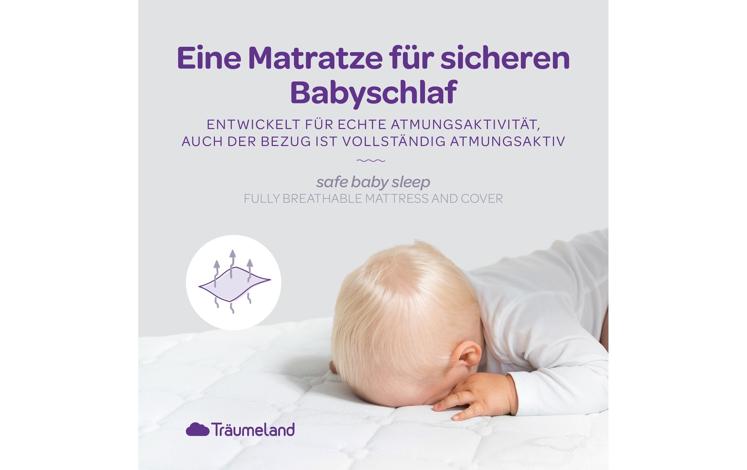 Träumeland Babymatratze »Kleine Matratze Brise Light, 42x80, 43x85cm und weitere Grössen« 6 cm hoch 1 Stk. tlg. Matratze, abgerundet, Allergiker geeignet (Hausstauballergiker)