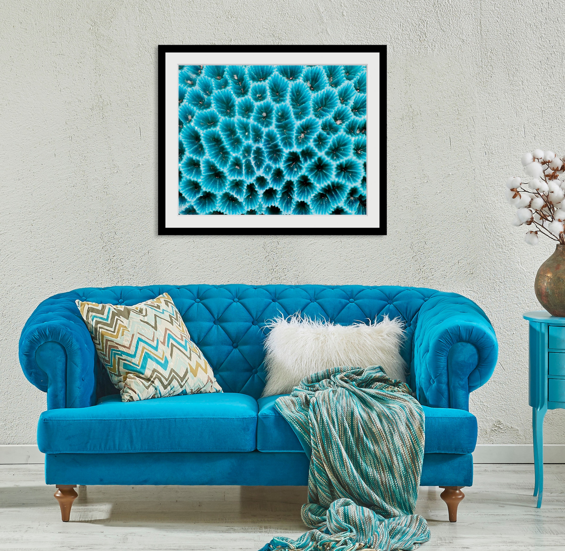 Image of queence Bild "Agata" Kunst Meer Wassertiere 1 Stk. tlg. HD Premium Poster-Druck inkl. Holzrahmen
