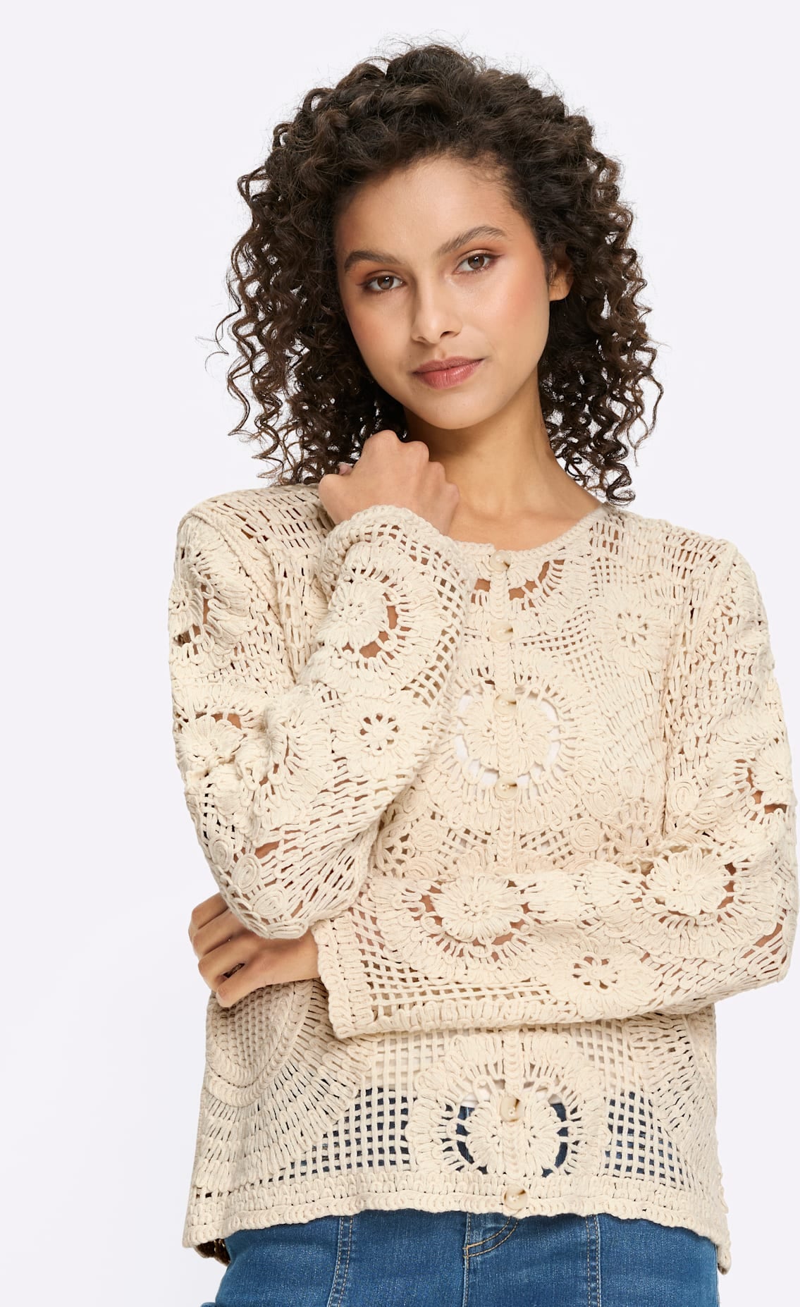 heine Ajourstrickjacke