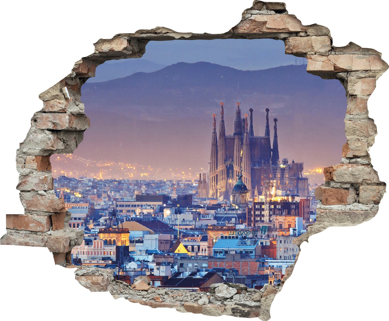 Image of queence Wandtattoo "Stadt" Wandsticker, Wandbild, selbstklebend, 3D, Wanddurchbruch