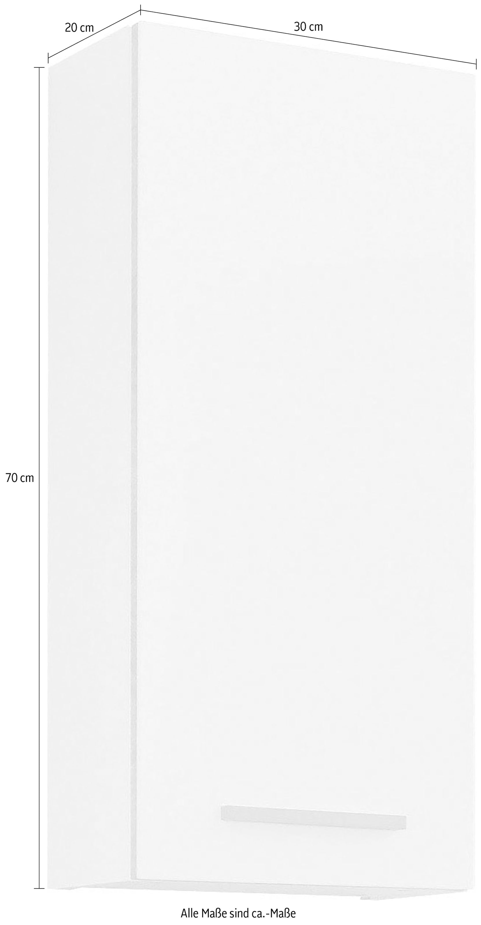 Saphir Armoire suspendue »Quickset 931 Wand-Badschrank mit 1 Tür, Weiss Glanz, 30 cm breit« Armoire suspendue de salle de bain avec amortisseur de porte, poignée en chêne