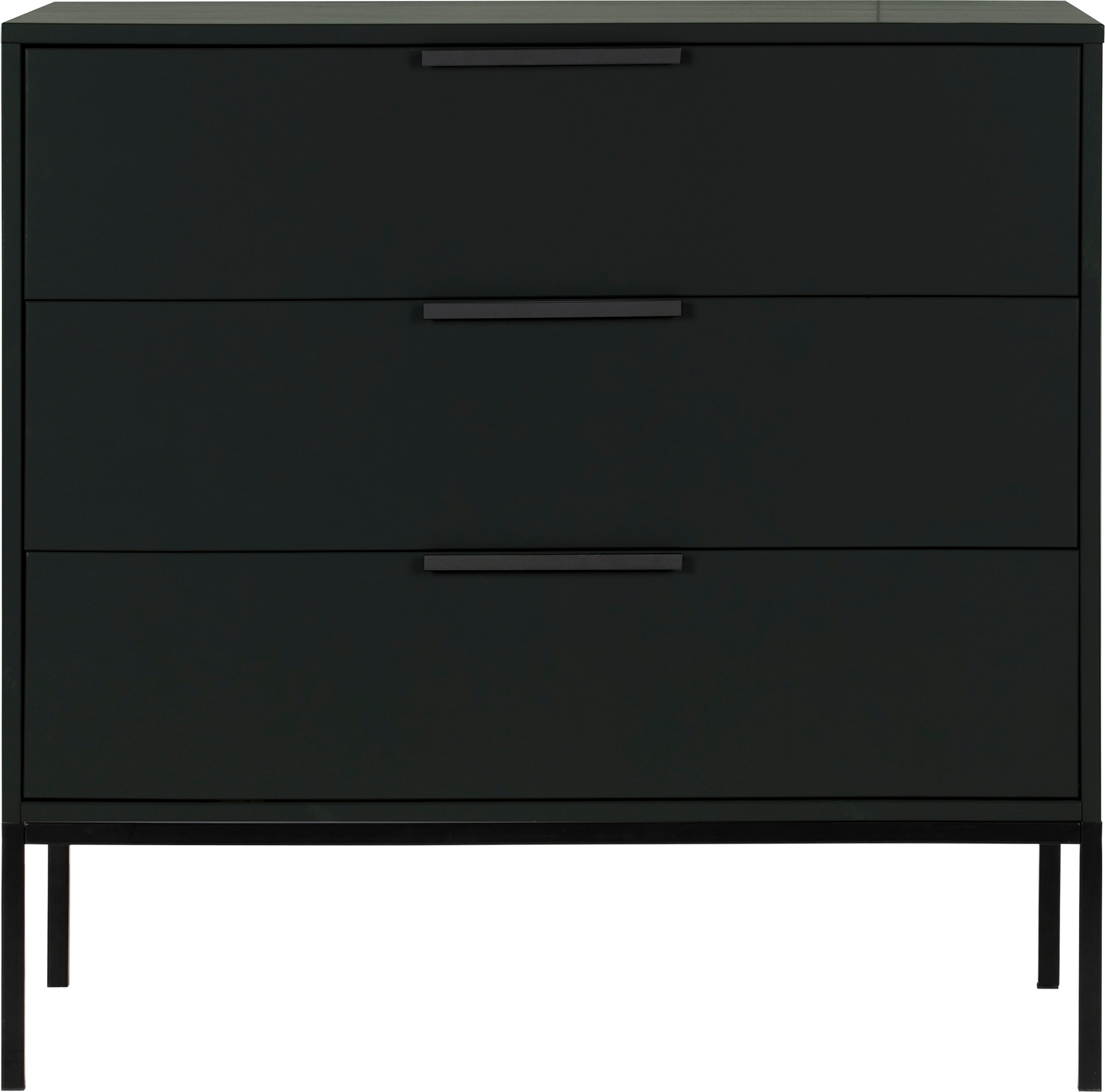 Image of WOOOD Kommode "Adam FSC-Kiefernholz gebürstet mit Metallgriffen, H93 x B94 x T52 cm" Tragkraft 15 kg pro Auszug, Metallgestell, einfach zu montierbar