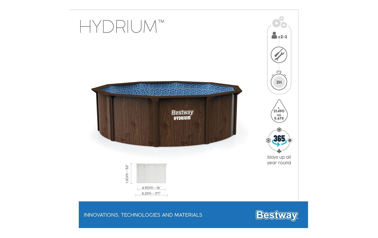 Bestway Pool »Hydrium Komplett-Set Ø 488 x 132 cm«