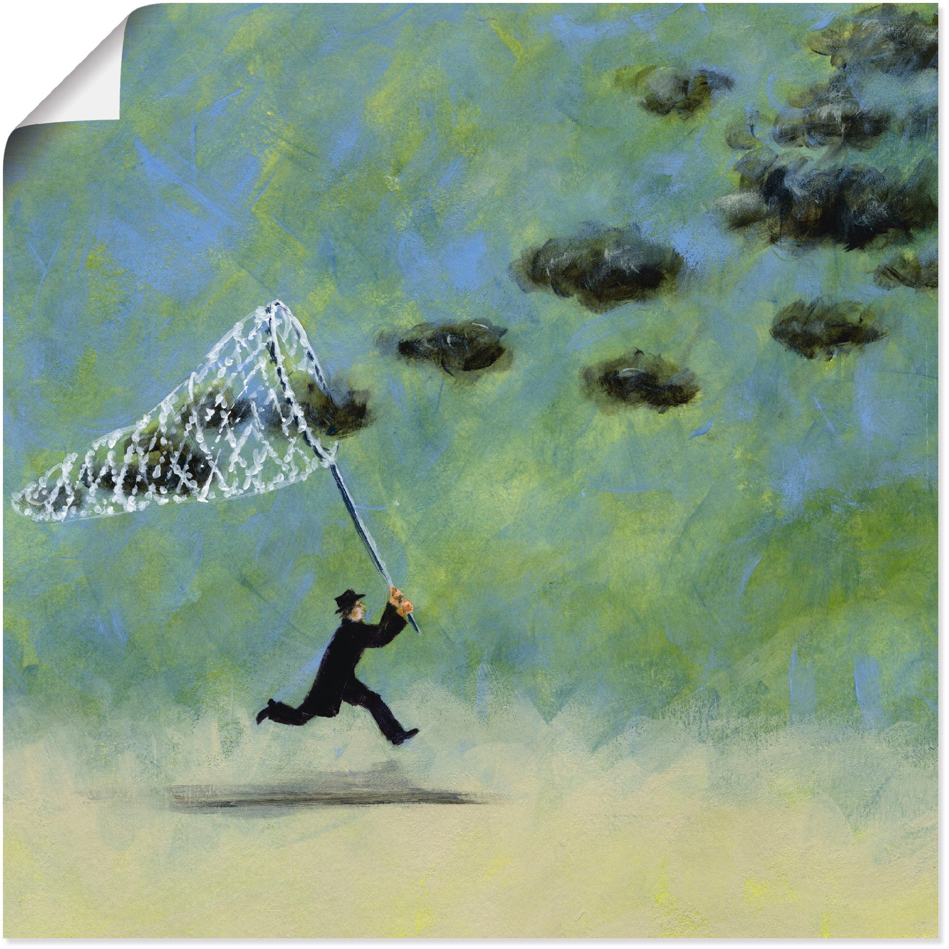 Artland Wandbild »Wolkenfänger«, Mann, (1 confortablement oder versch. als Wandaufkleber Poster Grössen in St.), Leinwandbild, acheter