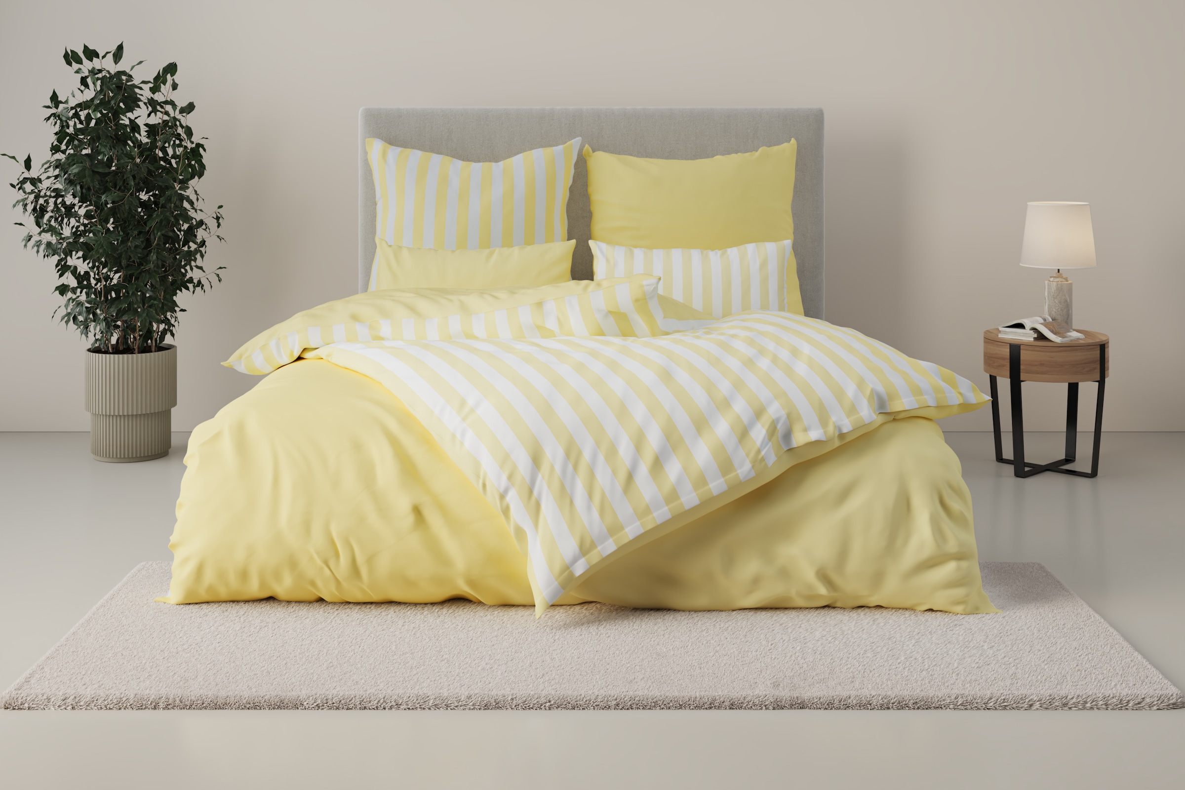 GOODproduct Wendebettwäsche »Greta« 2 Stk. Bettwäsche mit Streifen in verschiedenen Qualitäten, ab 135x200 cm