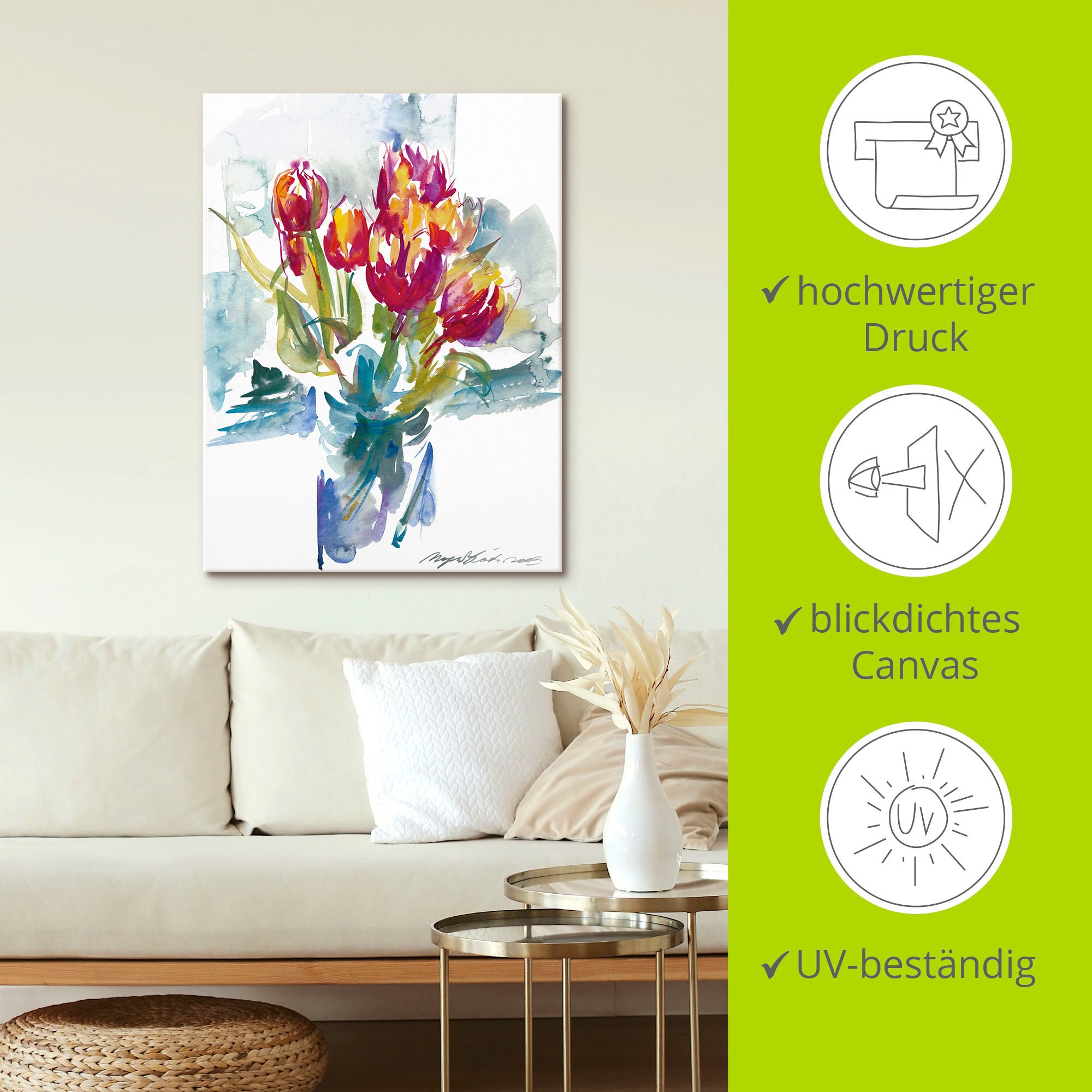 Artland Leinwandbild »Blumenstrauss I« Blumen 1 Stk. tlg. auf Holzrahmen gespannt