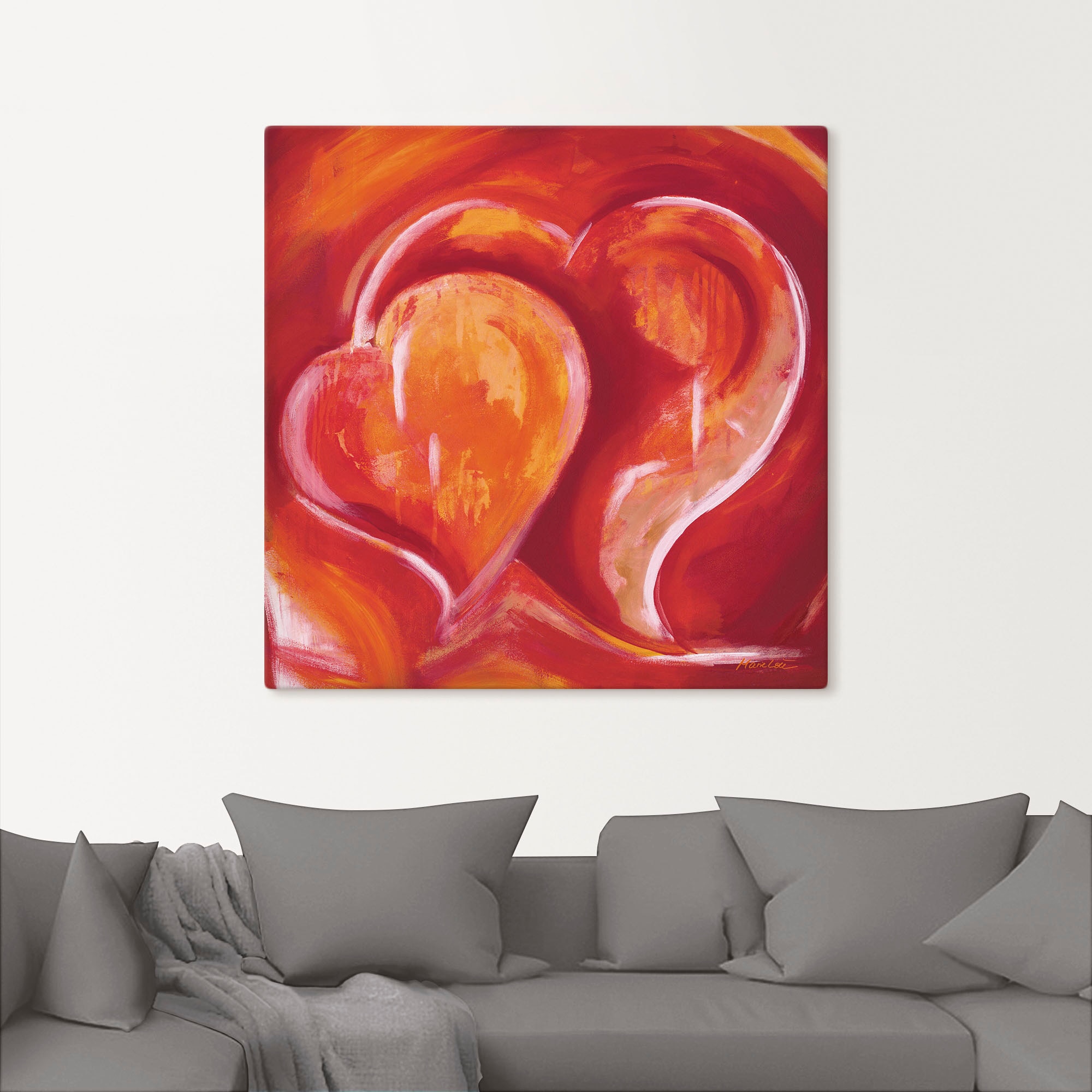 Artland Wandbild »Abstrakte Herzen - Rot« Herzbilder 1 Stk. tlg. als Leinwandbild, Poster in verschied. Grössen