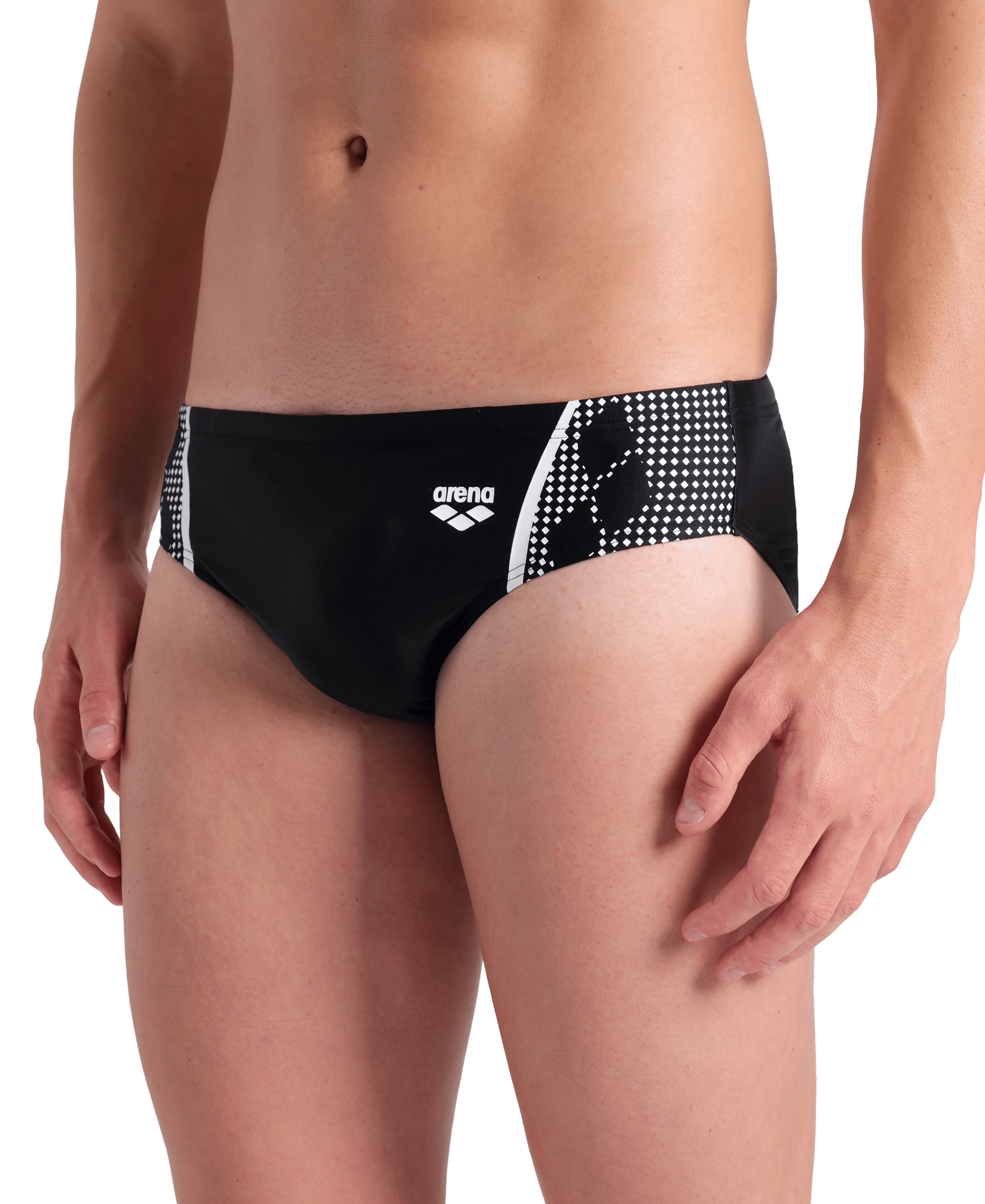 Image of Arena Badehose "MENS SWIM BRIEFS GRAPHIC" in Stretch-Qualität, mit innenliegendem Kordelzug