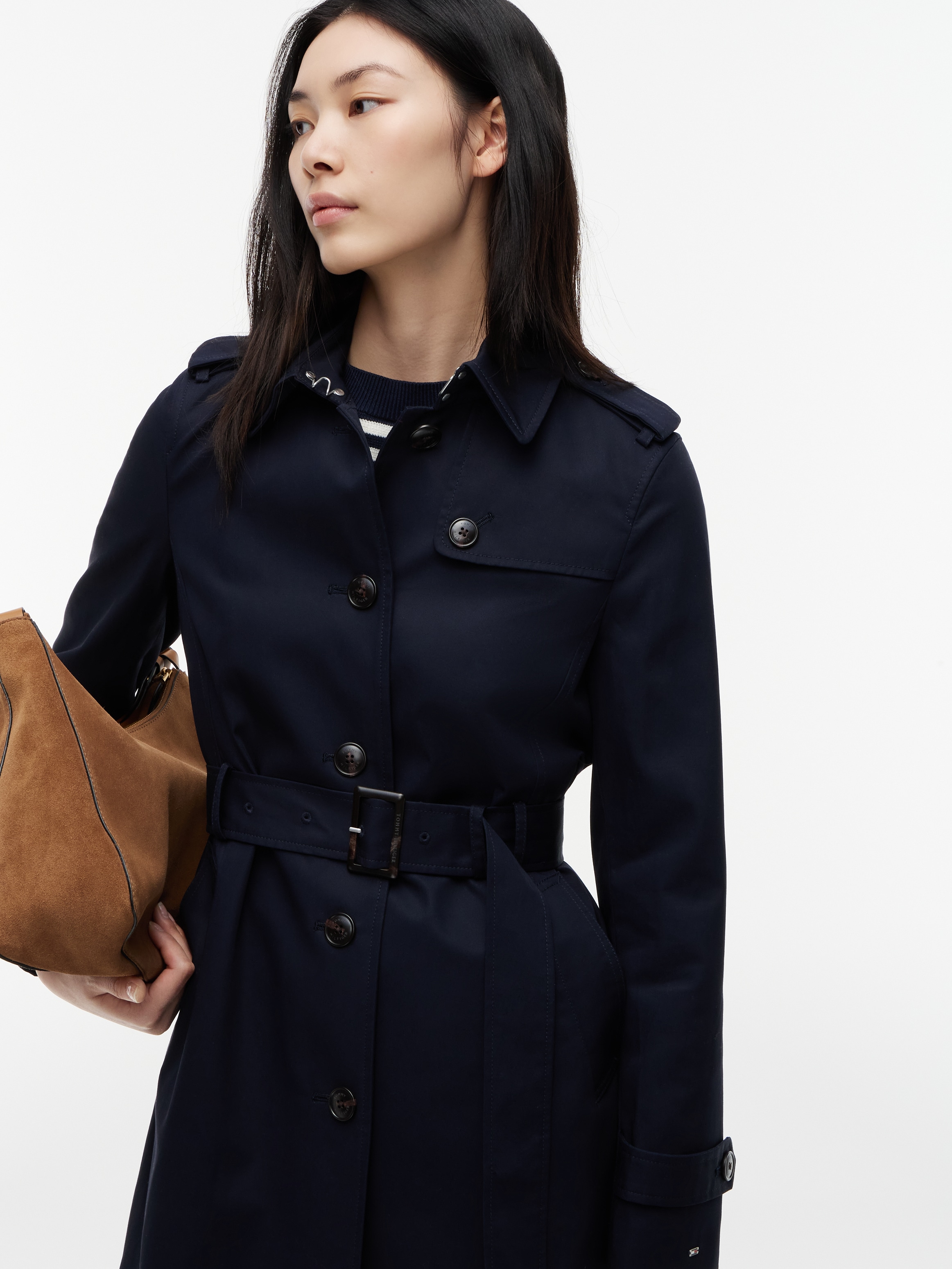 Tommy Hilfiger Veste longue »HERITAGE SINGLE BREASTED TRENCH« avec les détails typiques du trench-coat