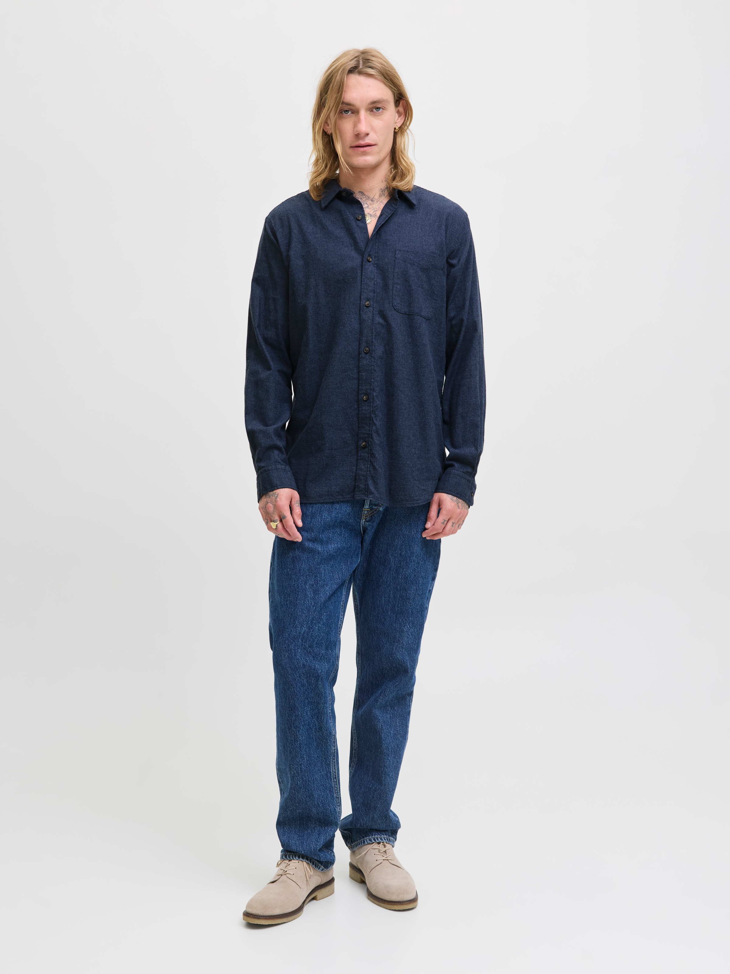 Jack & Jones Langarmhemd »JJECLASSIC MELANGE SHIRT L/S NOOS«