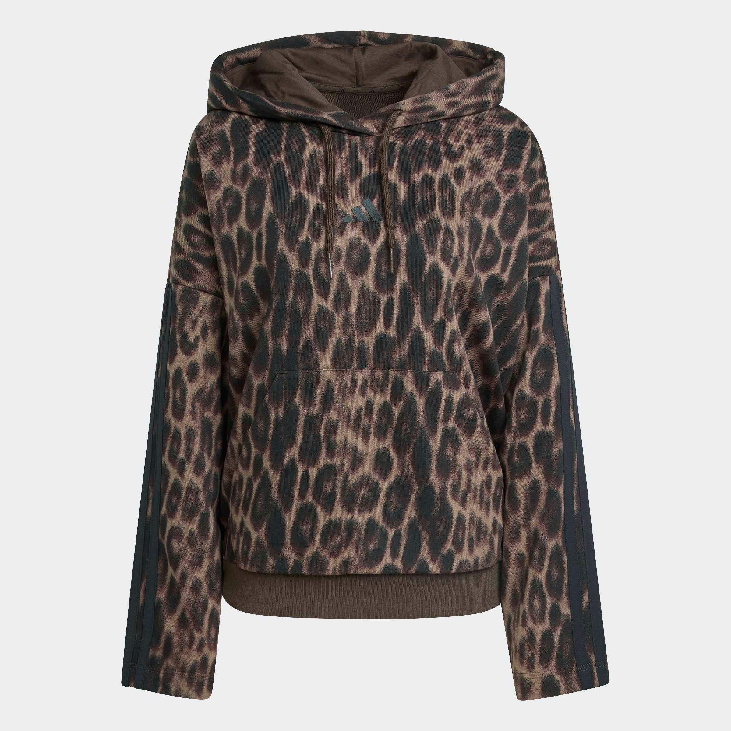 adidas Sportswear Sweat à capuche »SEASONAL ESSENTIALS LEOPARDENPRINT FRENCH TERRY HOODIE MIT 3-STREIFEN«
