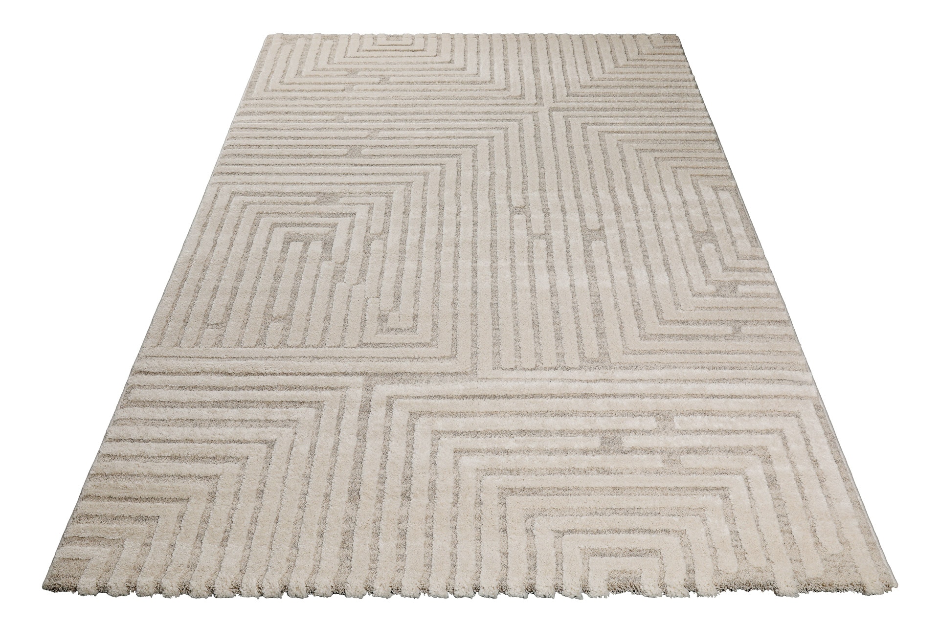 Image of Wecon home Teppich "Hillmar" rechteckig 18 mm Höhe Gewebt, Hoch-Tief, robust, geometrisches Design, Scandi, Wohnzimmer