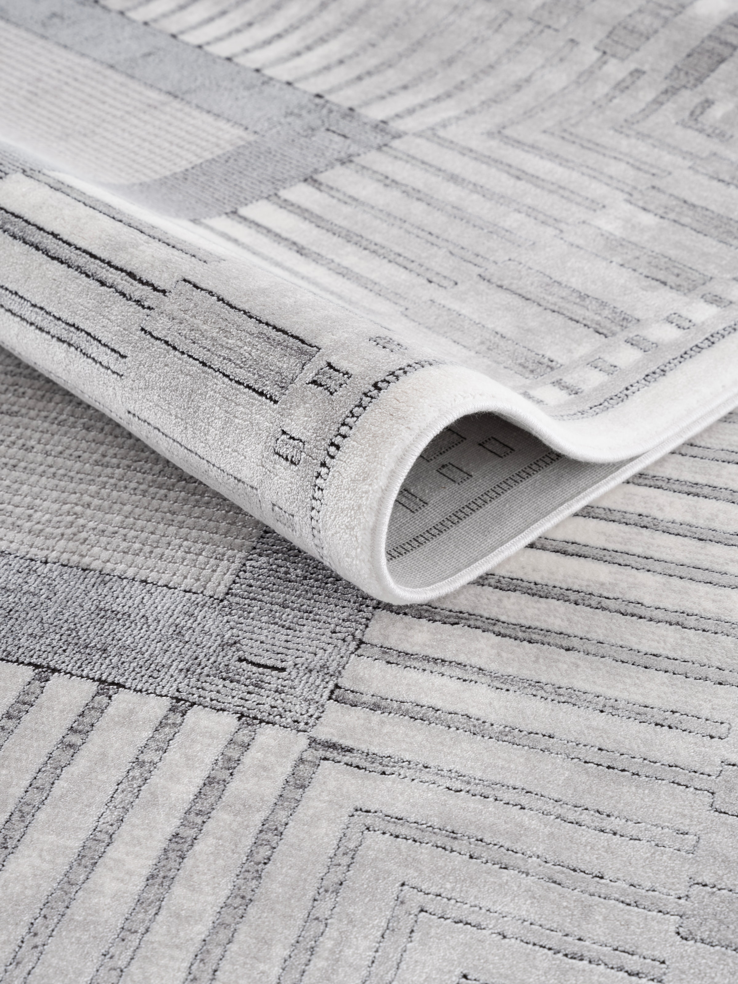 Calvin Klein home Teppich »Luster, mit Fransen, Designerteppich« rechteckig 6 mm Höhe Rahmen, Muster, meliert, Wohnzimmer, Schlafzimmer, Esszimmer