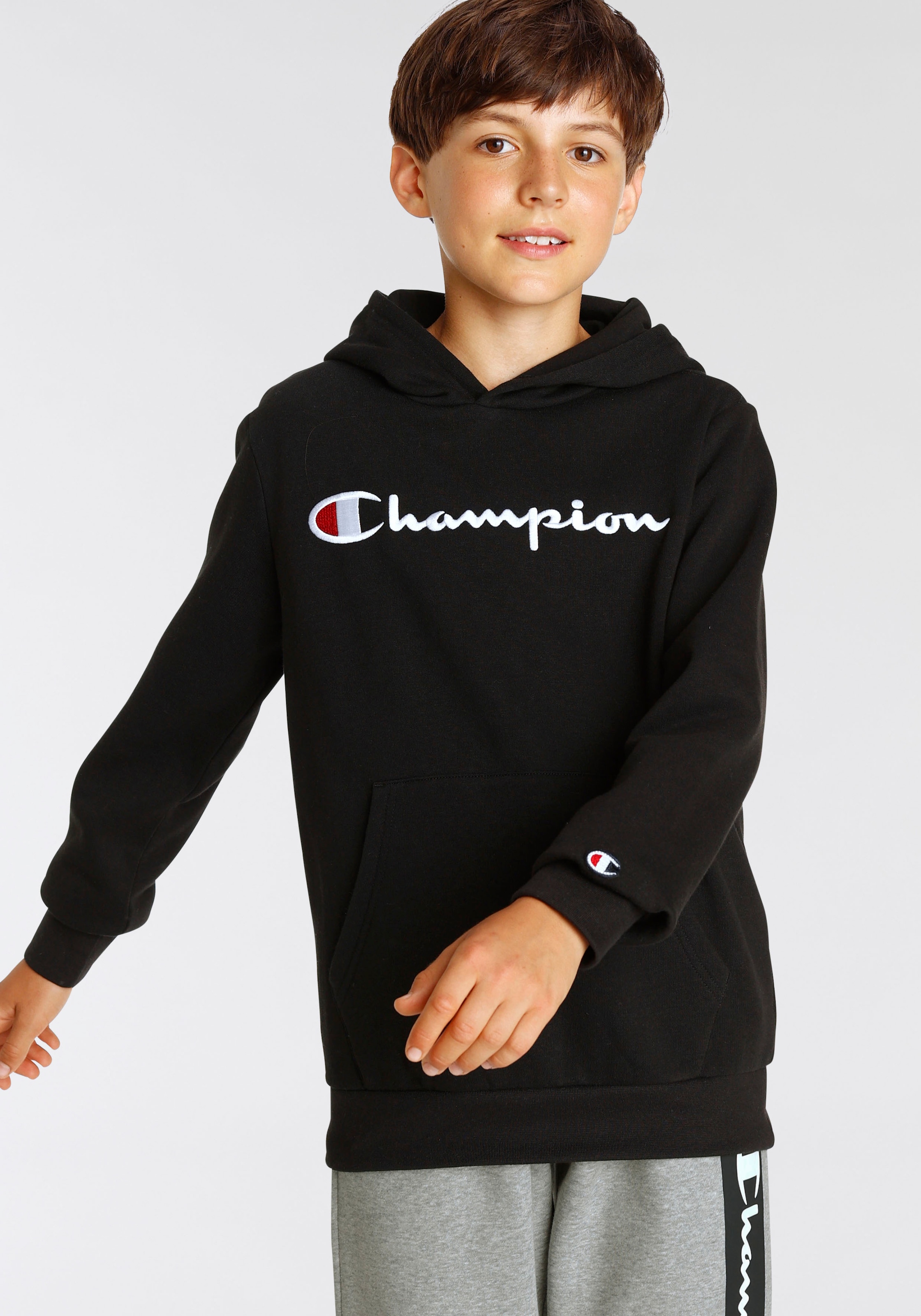 Champion Sweatshirt »Classic Hooded Sweatshirt large Logo - für Kinder«