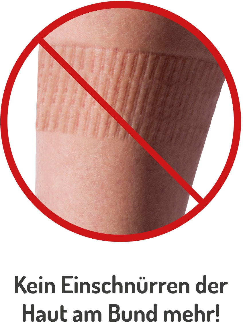 Fussgut Chaussettes pour diabétiques »Venenfreund Kniestrümpfe mit Airchannel Fussbelüftung« 2 Couple tlg. verstärkte Fusspolsterung, weiter Bund, Druckentlastung, bequemer Bund
