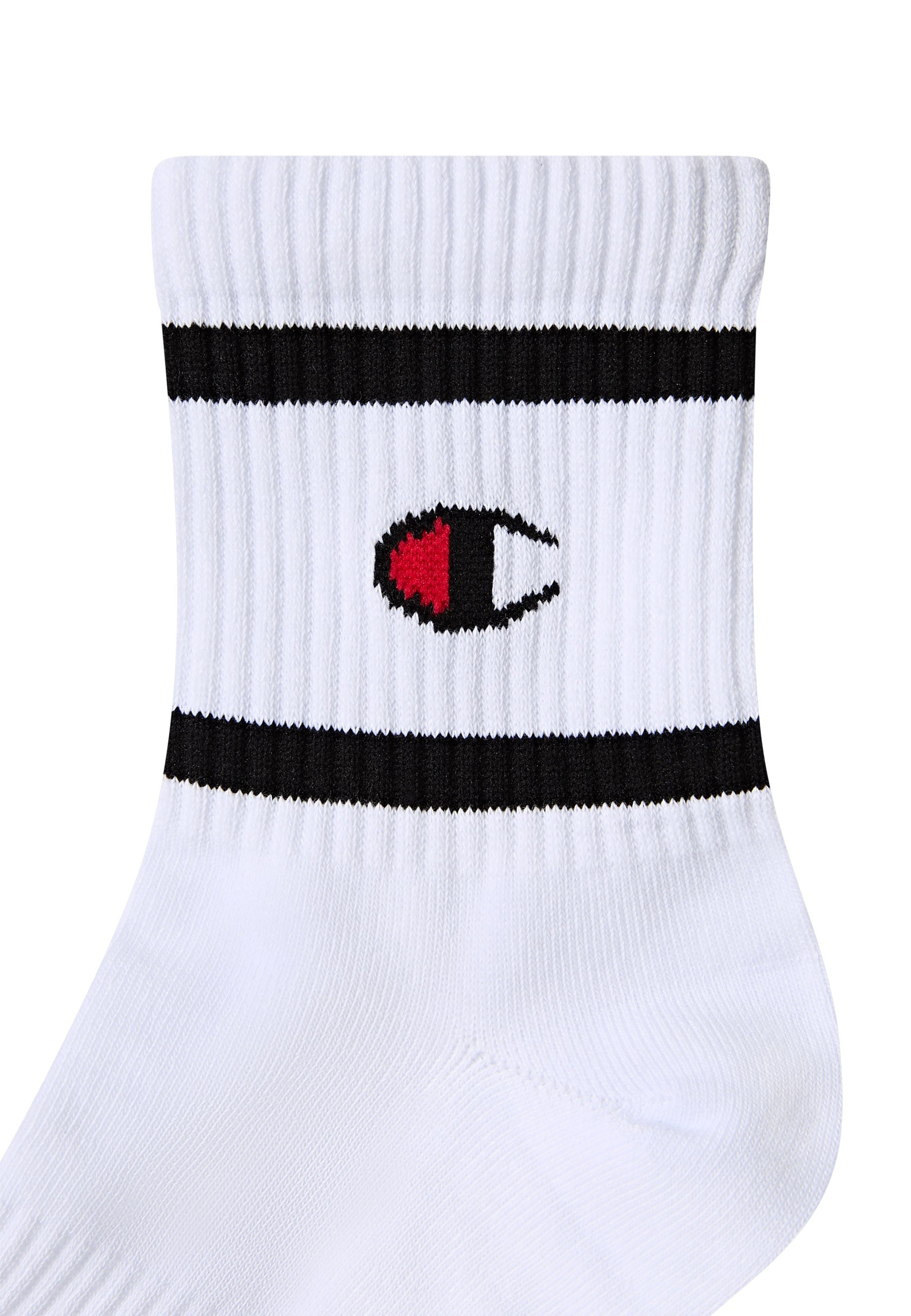 Champion Socken Packung, 3 Paar tlg. 3er-Pack, mit Logoschriftzug, unifarben-geringelte Optik