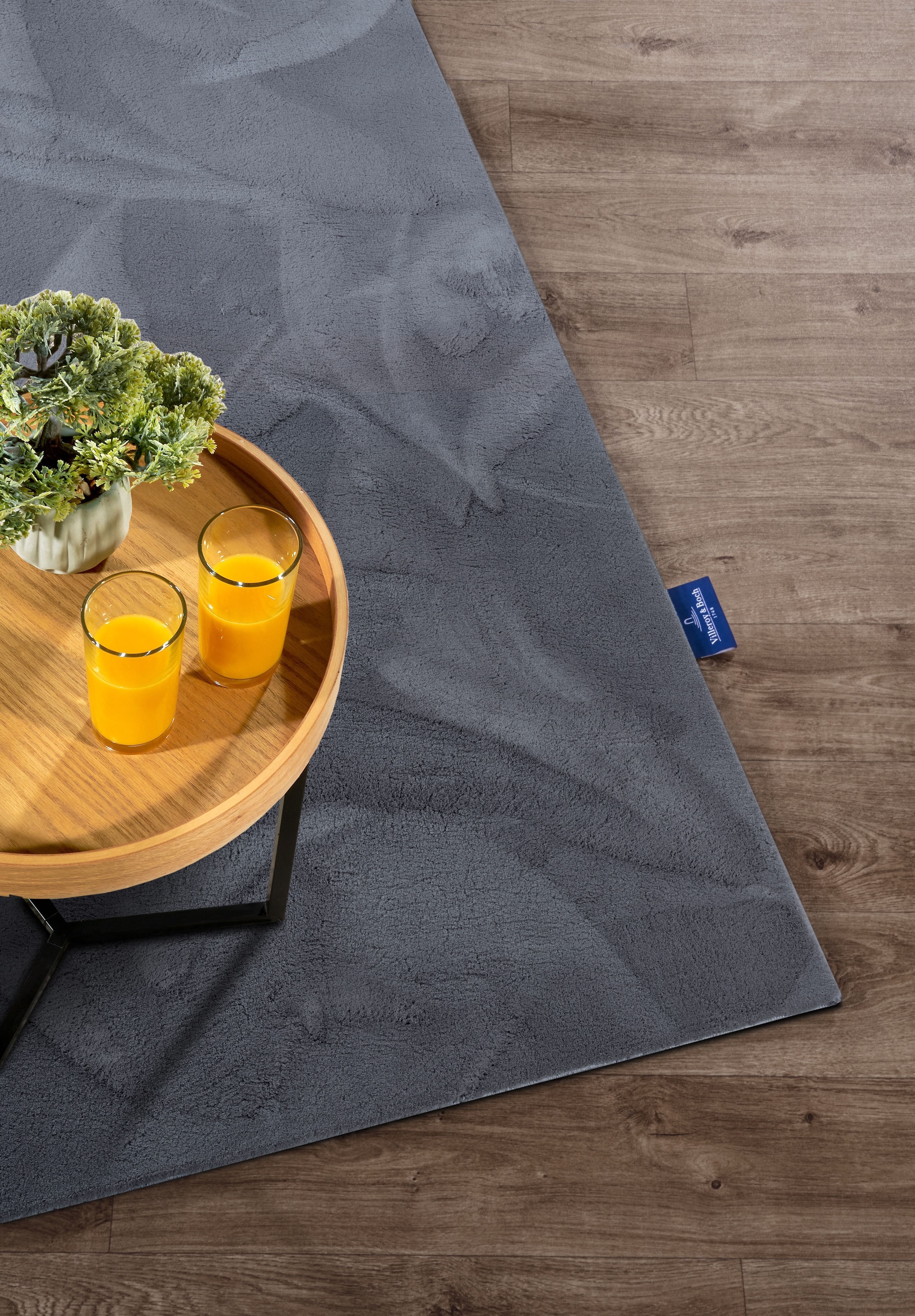 Villeroy & Boch Teppich »Leon« rechteckig 15 mm Höhe Langflor, Shaggy, uni, flauschig weich, glänzend, Kaninchenfell Haptik