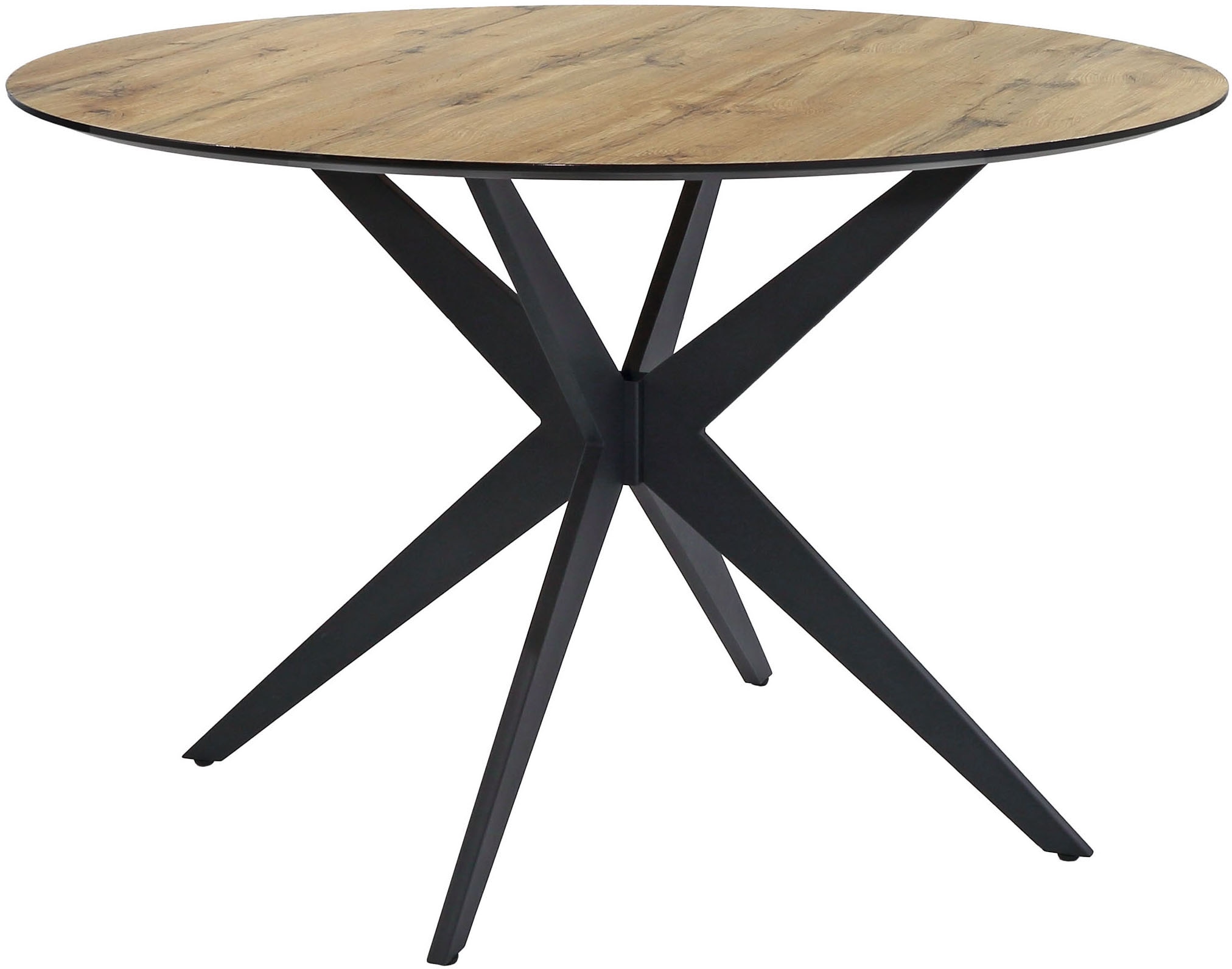 Jockenhöfer Gruppe Essgruppe »Thilo/Florina, Sitzgruppe (Set, 5-tlg, 1 Tisch und 4 Stühle)« 5 tlg. Tisch Durchmesser 120 cm, Wildeiche,  Stühle 360° drehbar