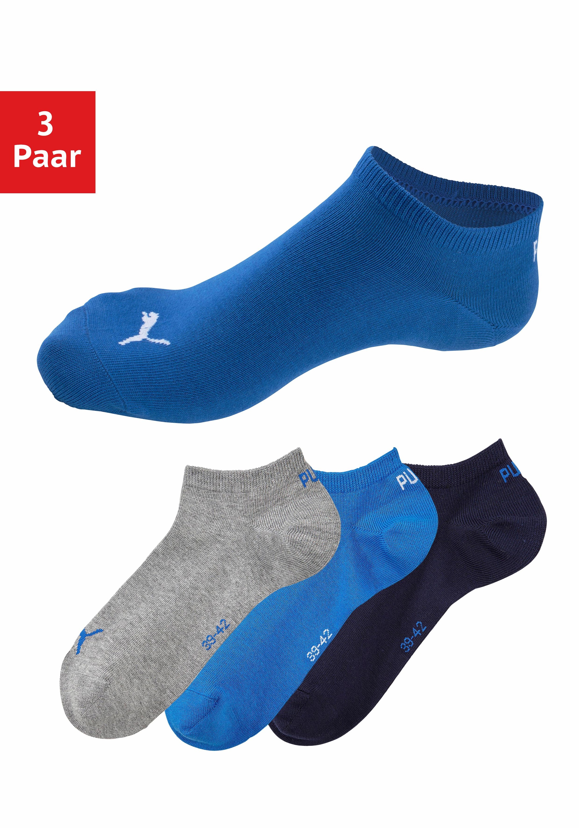 Sneakersocken, (3 Paar), mit eingestricktem Markenlogo