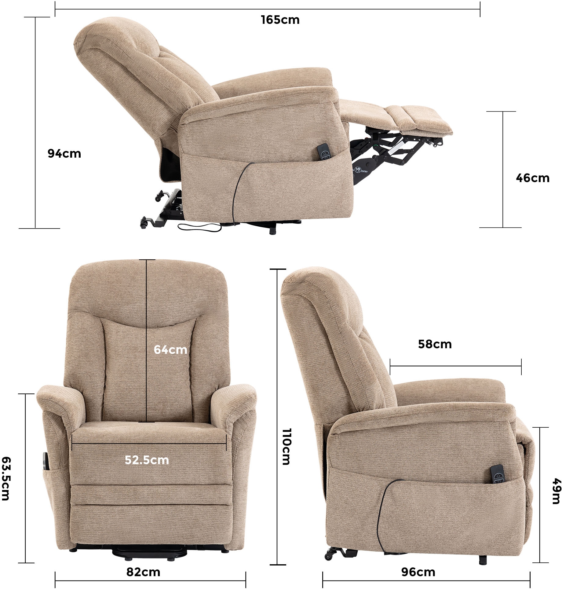 Duo Collection Fauteuil TV »Gandia XXL« charge maximale 150 kg, suspension à ressorts en acier