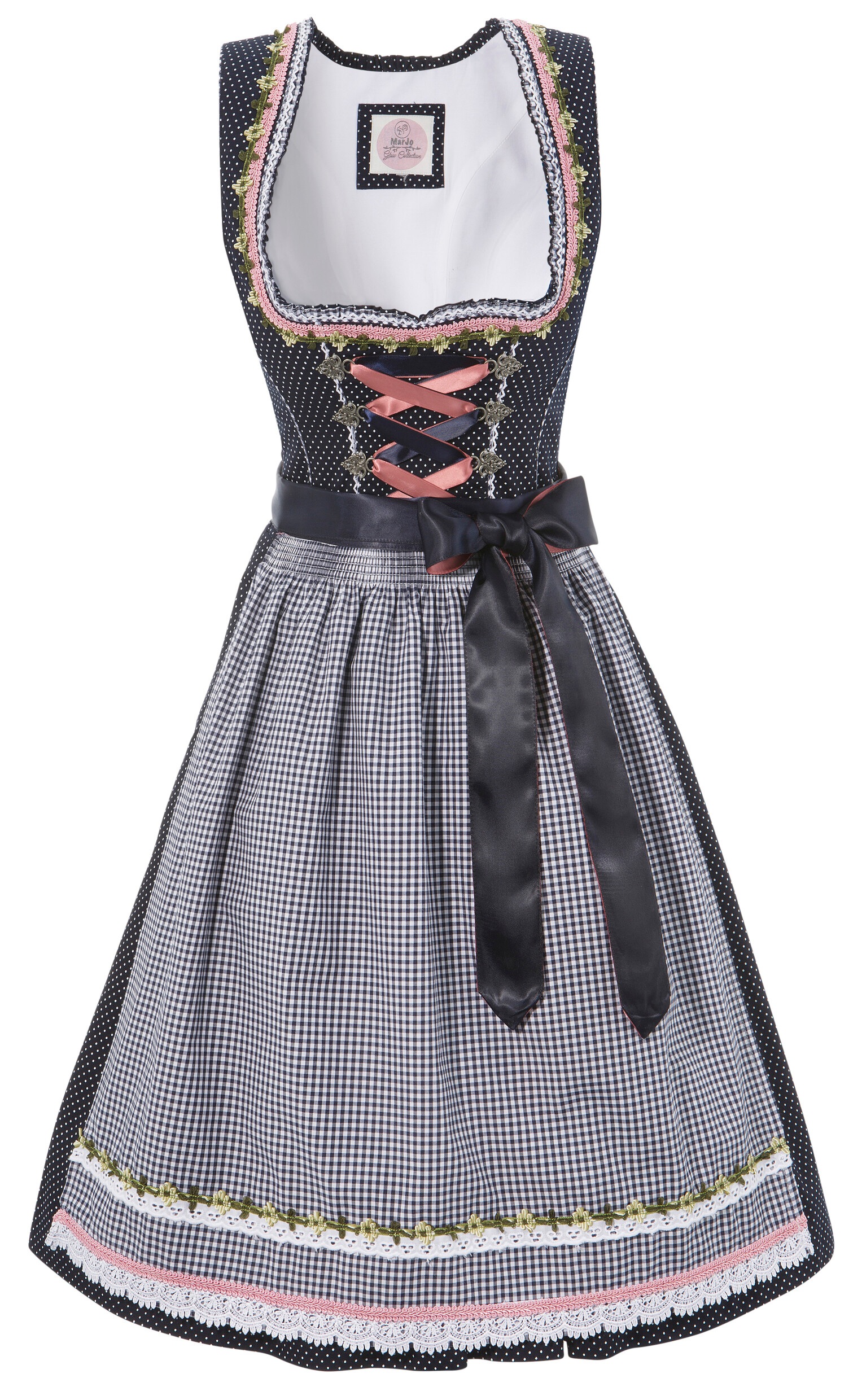 Image of MarJo Dirndl »Ulli«, (2 tlg.), Damen, kurz mit herzförmigem Ausschnitt mit Borten und Rüschen bei Ackermann Versand Schweiz
