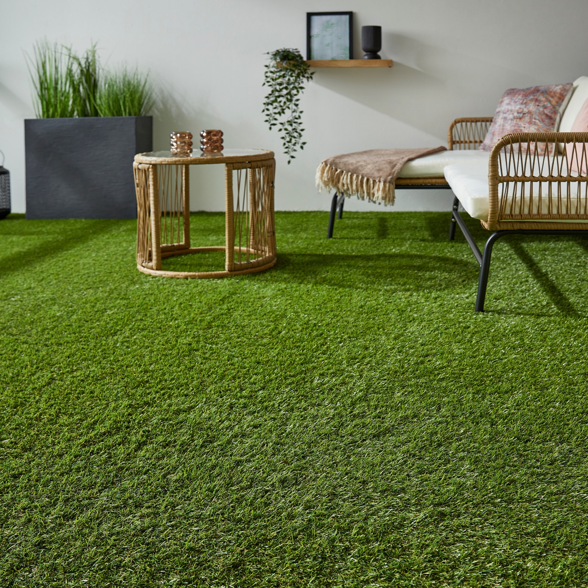Image of Andiamo Kunstrasen "Rasenteppich Bali, Gesamthöhe 31 mm, Made in Belgium" rechteckig realistische Optik, mit Drainagefunktion, für Balkon & Terrasse