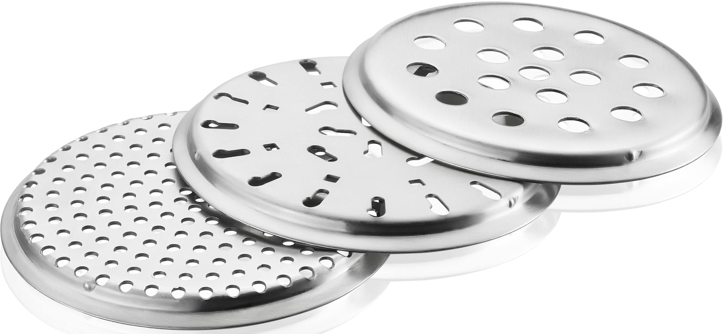 GEFU Kartoffelpresse »PRENSO«, (Set, drei auswechselbare Lochscheiben), ideal auch für Saft- und Spätzle, stabile Edelstahlausfürhrung
