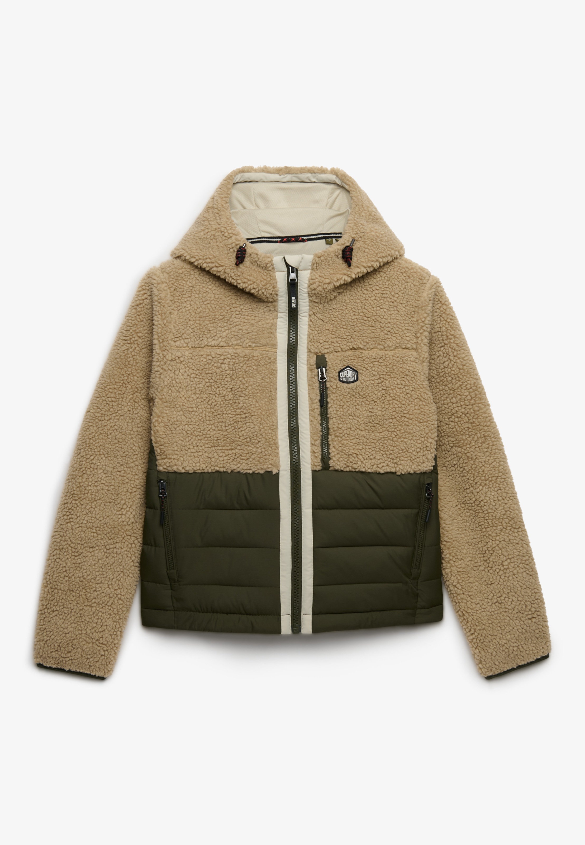 Superdry Veste hybride »OUTDOOR BORG QUILT HYBRID« avec capuche Kunstfaser, relaxed fit