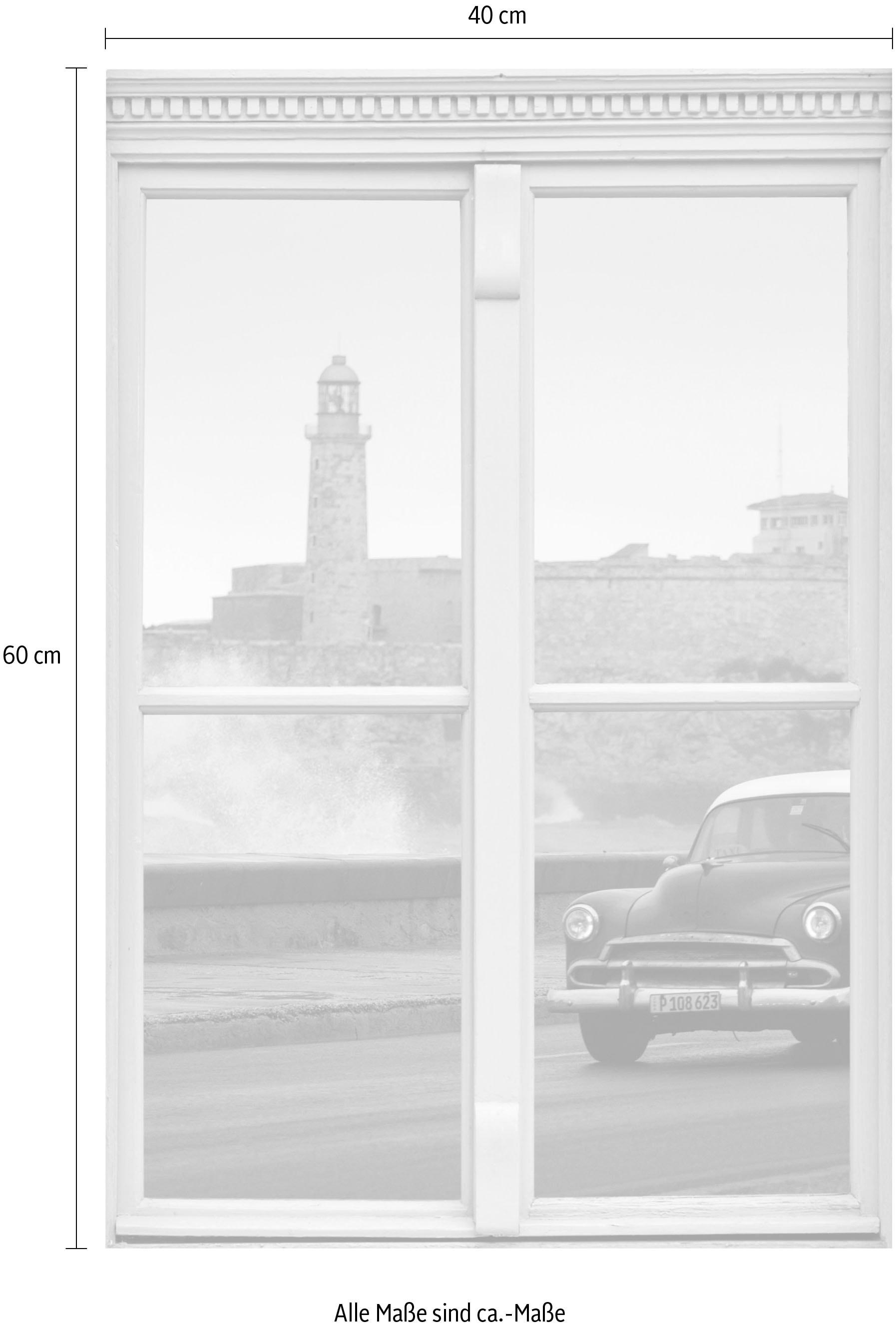 queence Autocollants muraux »Auto« Wandsticker, Wandbild, selbstklebend, 3D, Fenster