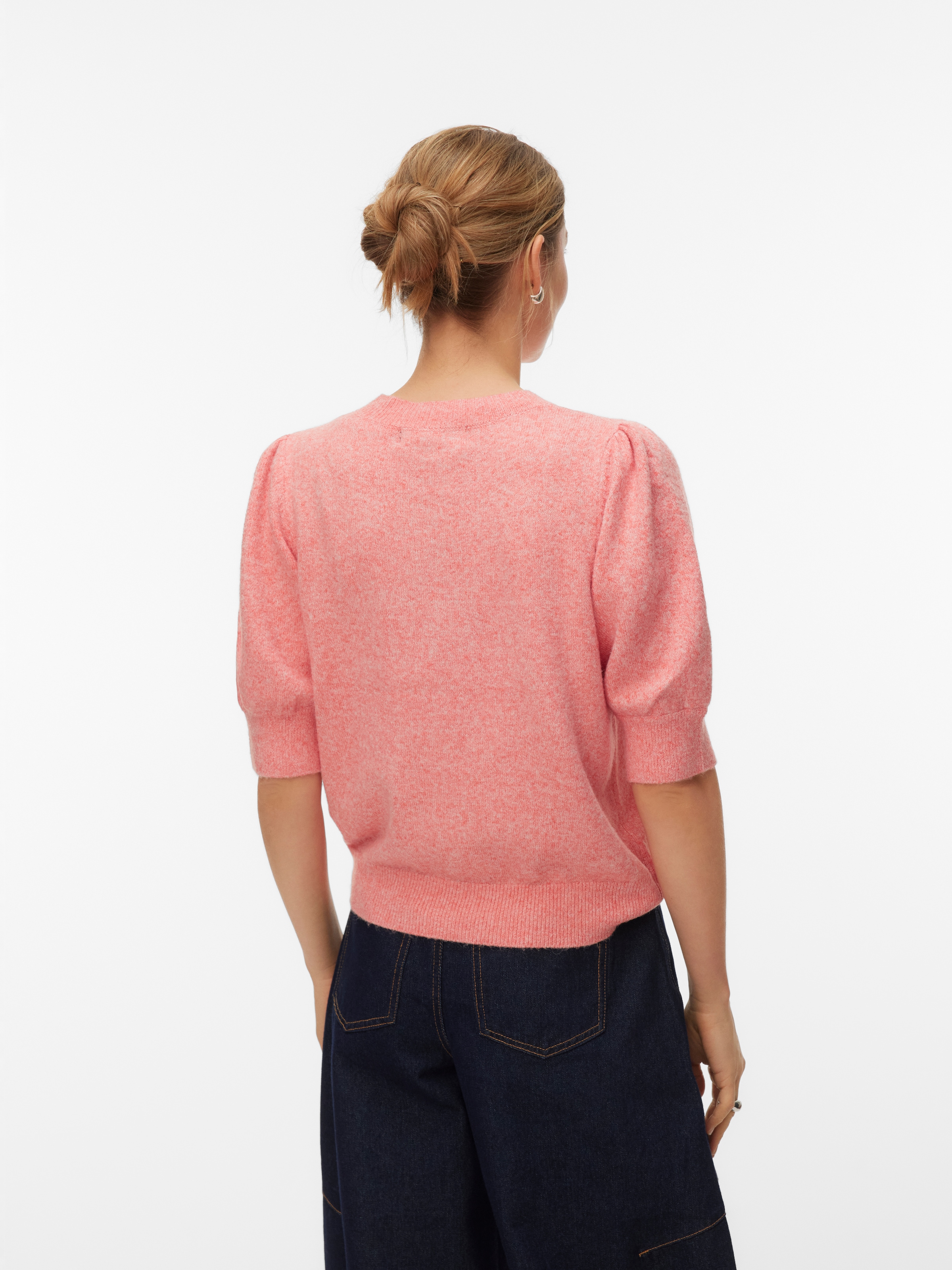 Vero Moda Rundhalspullover »VMDOFFY 2/4 O-NECK PULLOVER GA NOOS« mit kurzen Puffärmeln