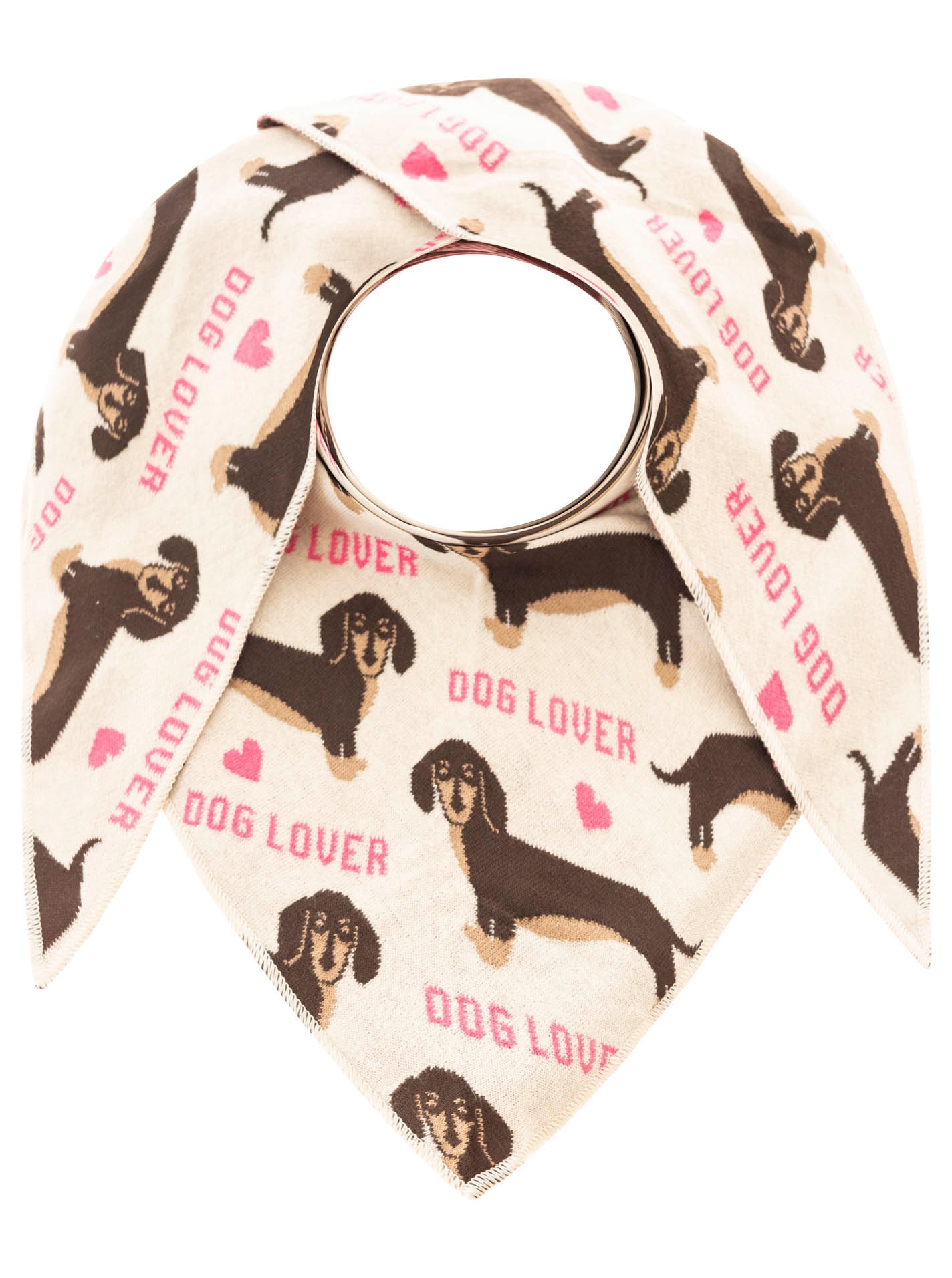 Zwillingsherz Dreieckstuch »"Dog Lover"« Dackelmotiv, wärmend, Strick