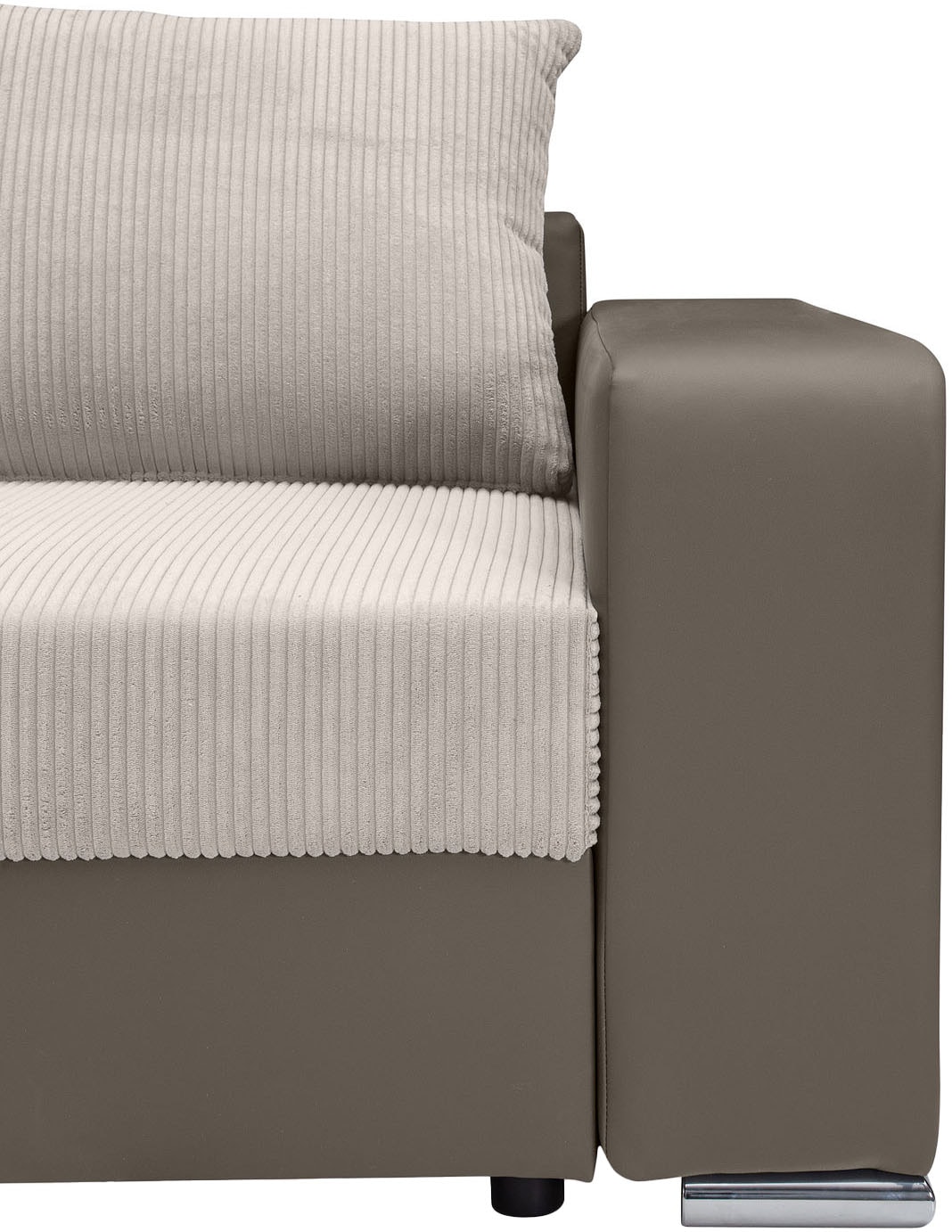 COLLECTION AB Ecksofa »John L-Form, B: 226 cm« Bettfunktion, Bettkasten, Regalelement, Licht & 2 Zierkissen