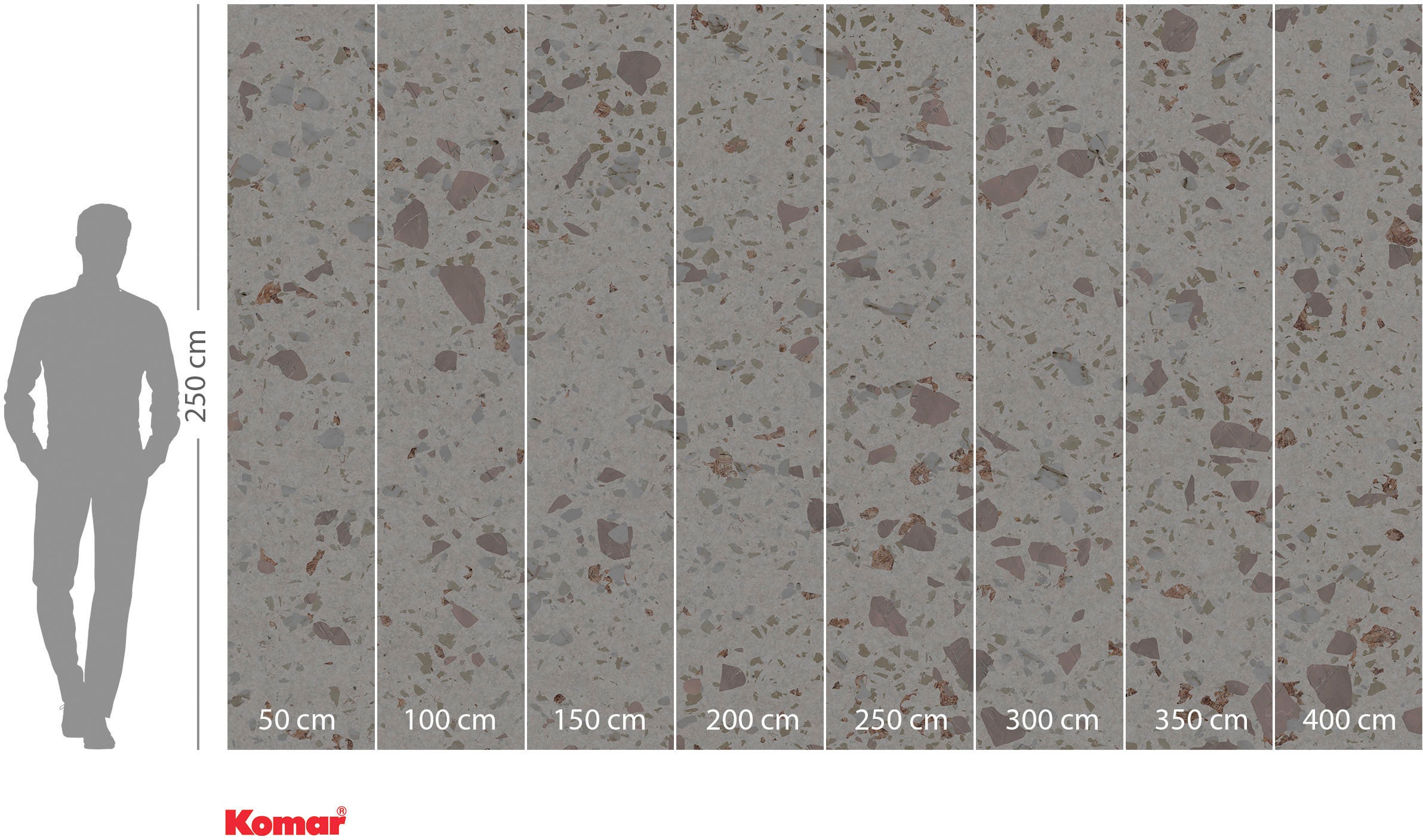 Komar Vliestapete »Digitaldruck Vlies - Tasteful Terrazzo - Grösse 400 x 250 cm«, bedruckt, Wohnzimmer, Schlafzimmer