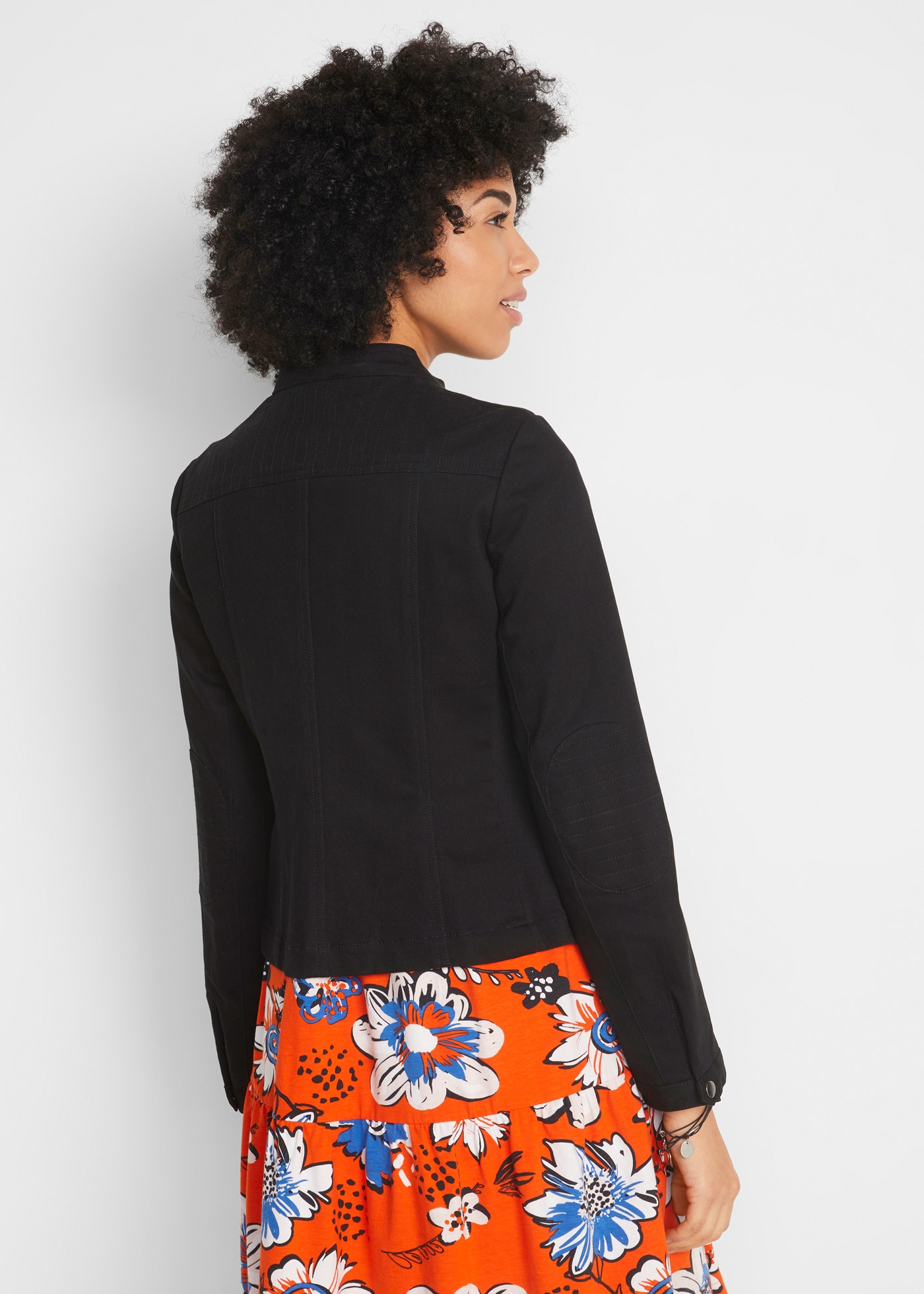 bonprix Bikerjacke mit seitlichen Stretcheinsätzen, Langarm-Design