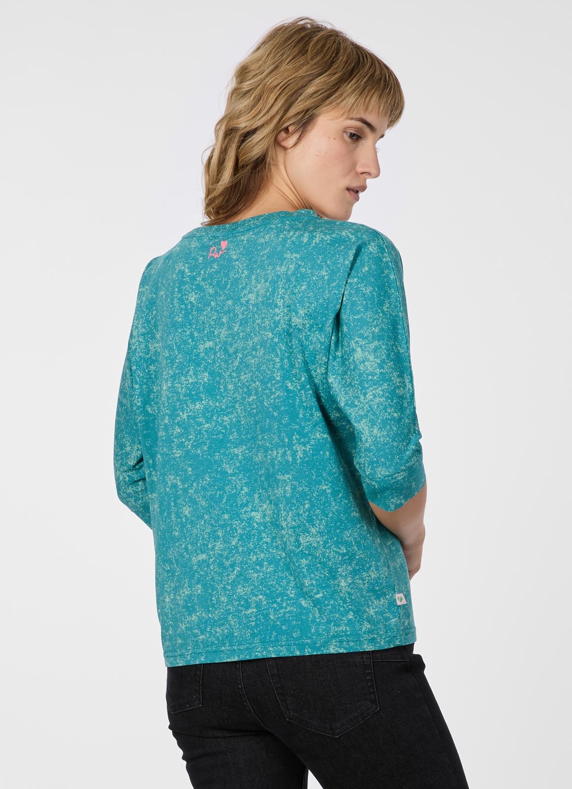 Ragwear T-shirt à manches 3/4 »SHIMONA PRINT« Coupe confortable avec imprimé cœur et aspect délavé
