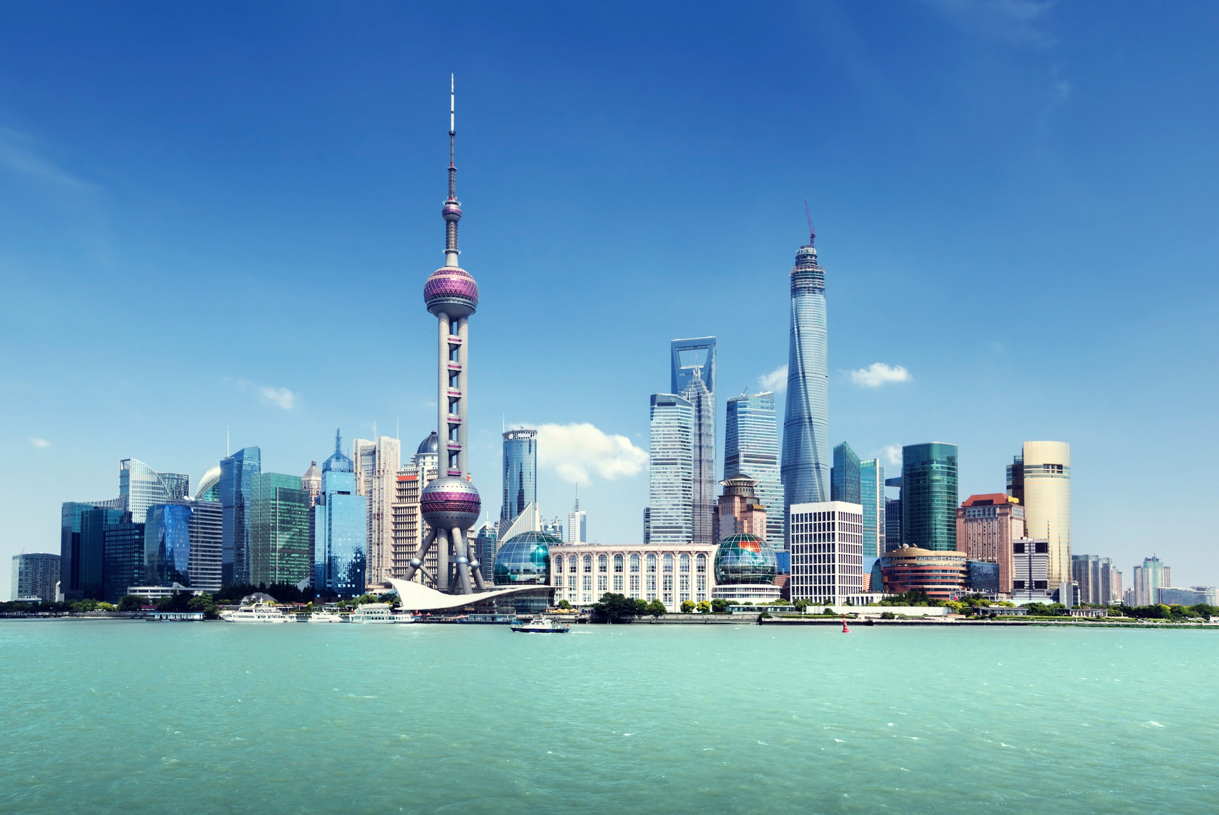 Image of Papermoon Fototapete "SHANGHAI-STADT CHINA SKYLINE BRÜCKEN UFER FLUSS STRAND"