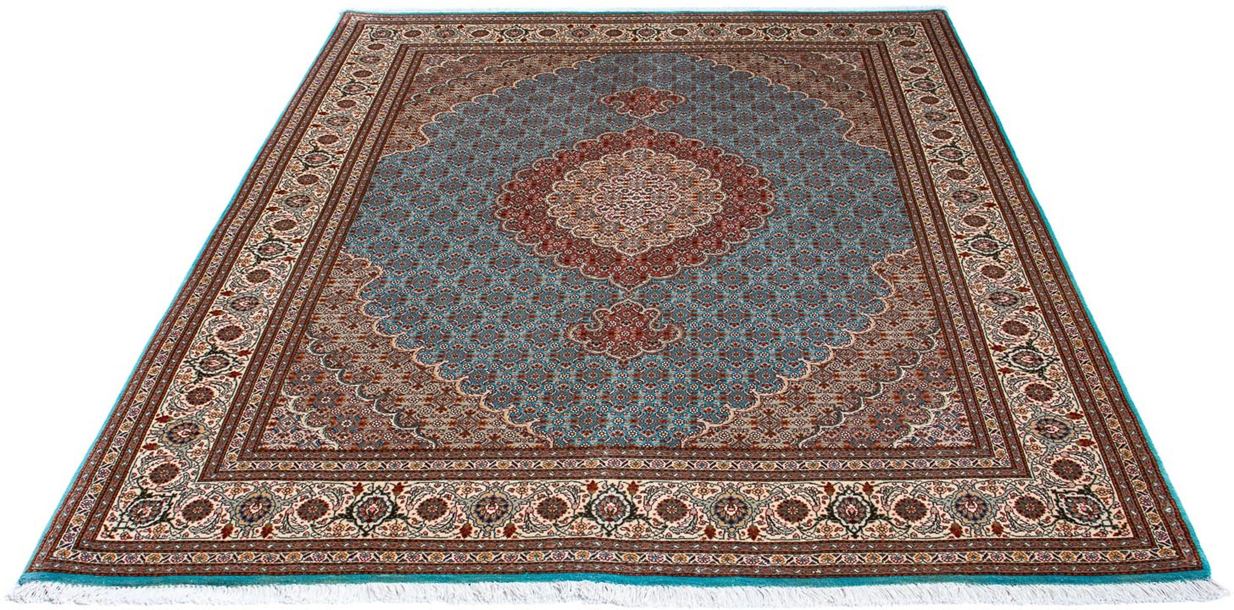 Image of morgenland Orientteppich »Perser - Täbriz - 204 x 151 cm - blau«, rechteckig, 10 mm Höhe, Wohnzimmer, Handgeknüpft, Einzelstück mit Zertifikat bei Ackermann Versand Schweiz
