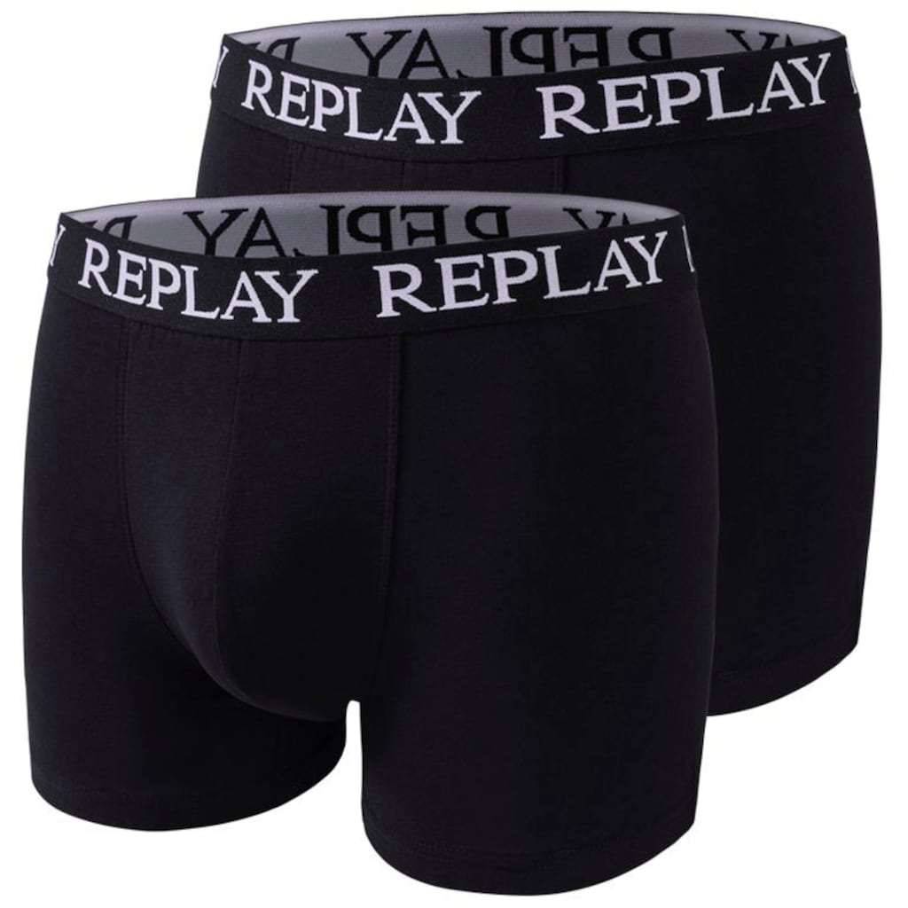 Replay Boxershorts »BOXER Style 01/C Basic Cuff Logo 2pcs Box«, (Packung, 2er-Pack)