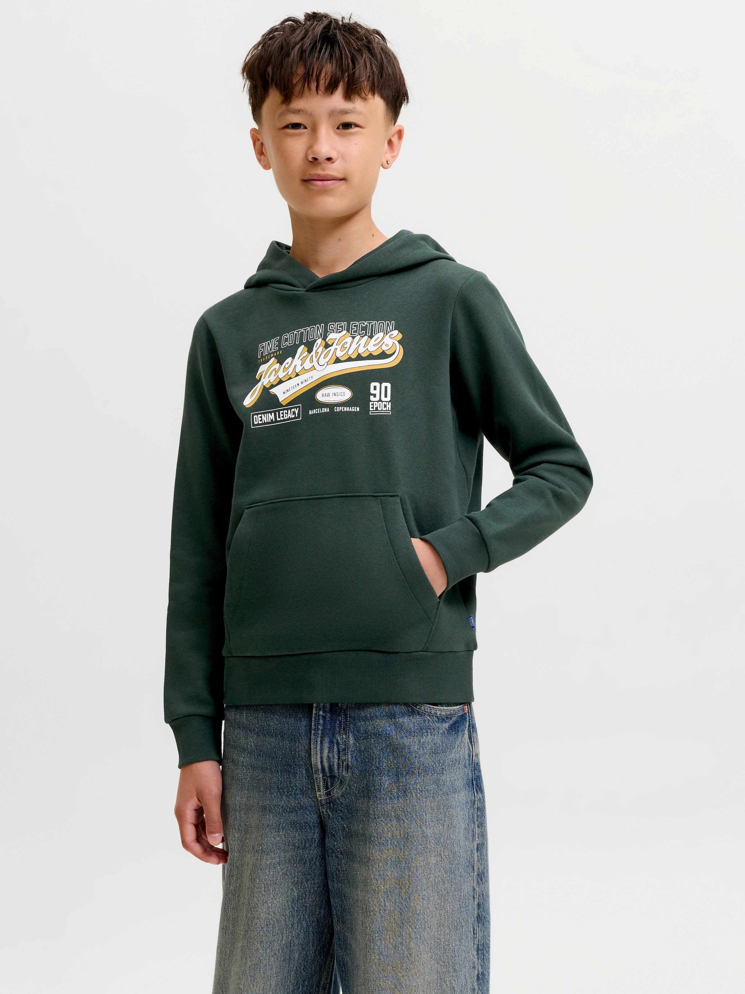 Jack & Jones Junior Kapuzensweatshirt »JJELOGO SWEAT HOOD 2 COL AW26 SN JNR«, Baumwolle, regular fit
