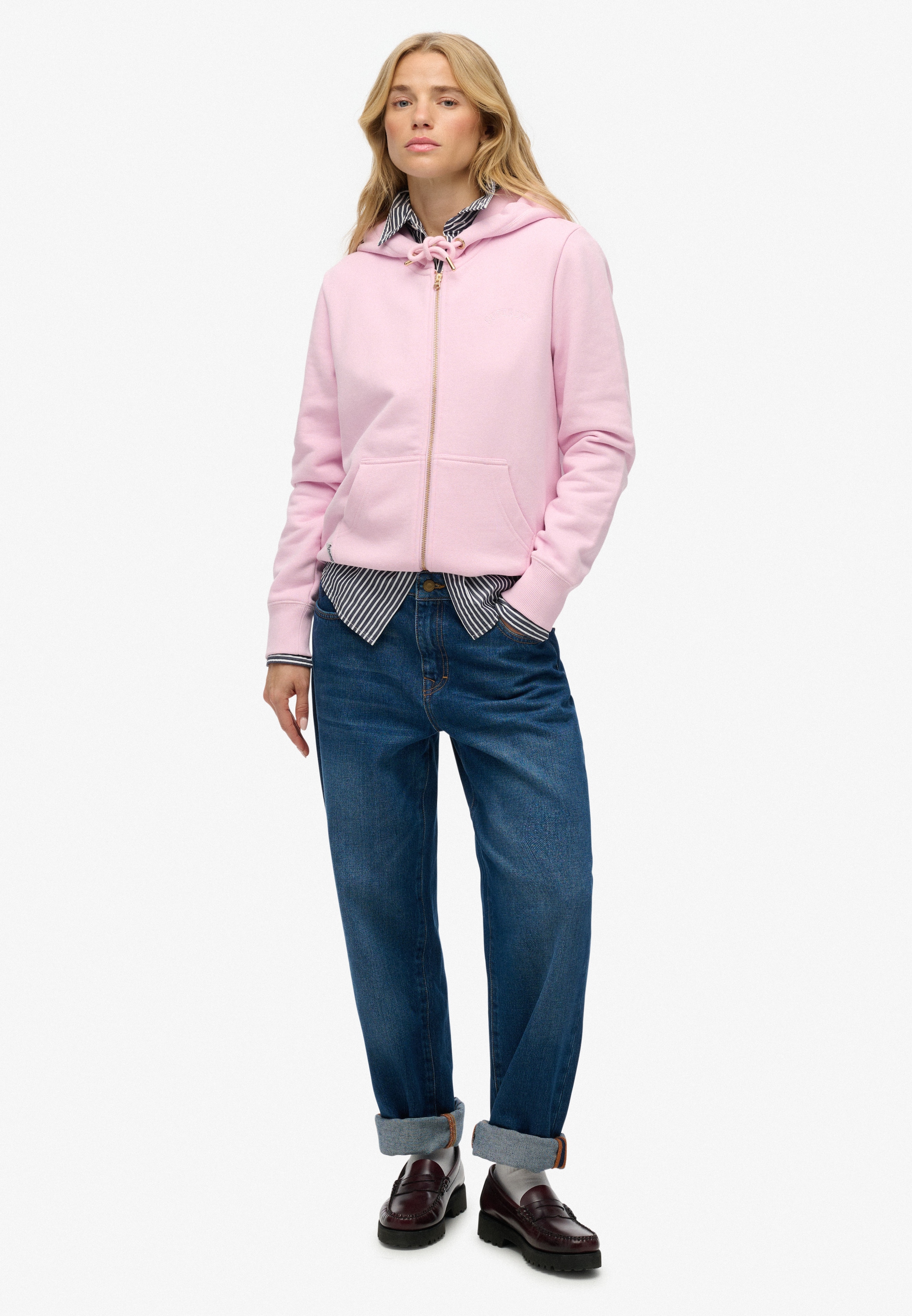 Superdry Kapuzensweatjacke »Essential Logo Ziphood Hb« Mit Logostickerei