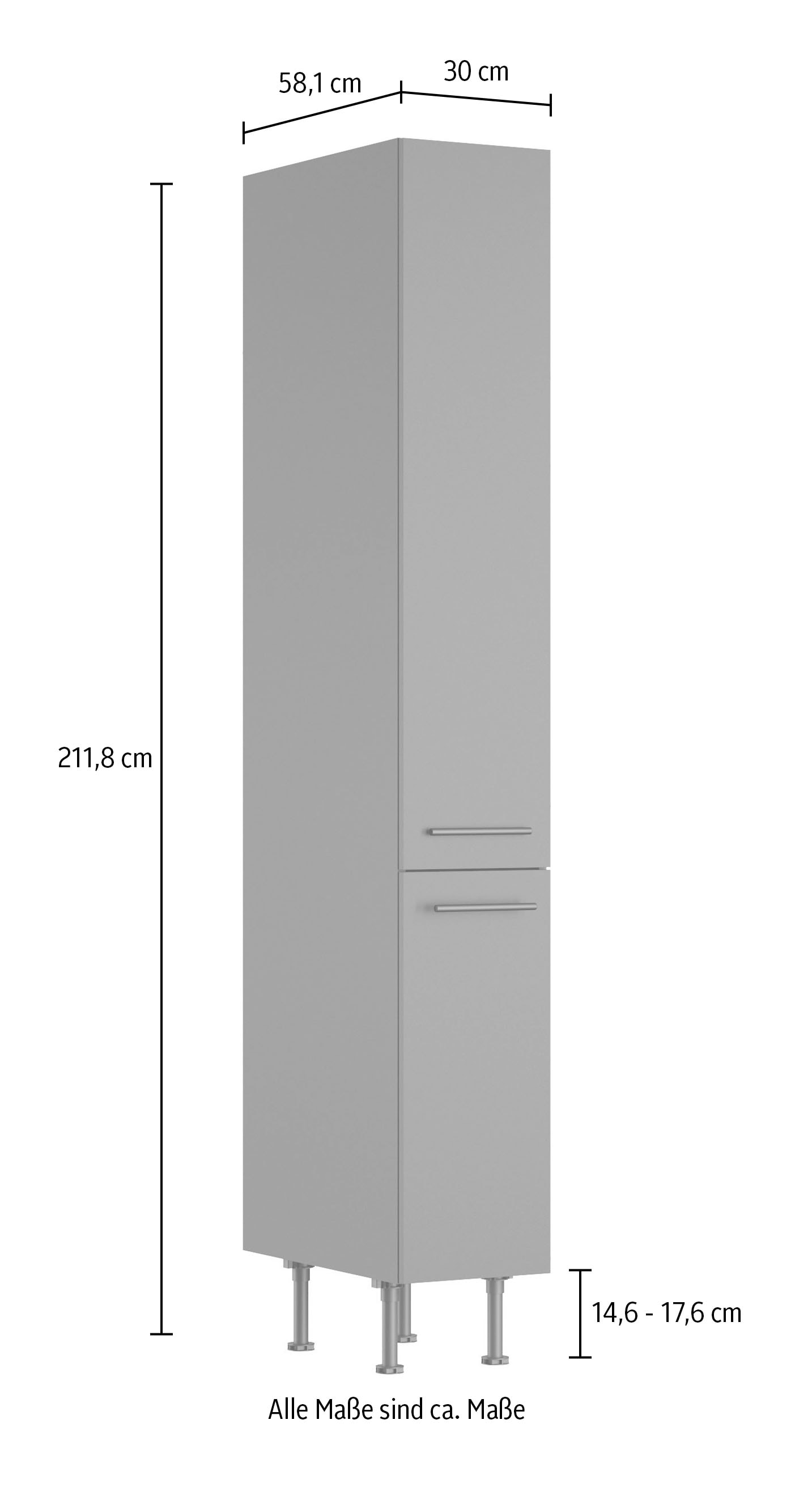 OPTIFIT Armoire à pharmacie Largeur 30 cm, avec 2 tiroirs, pieds réglables en hauteur