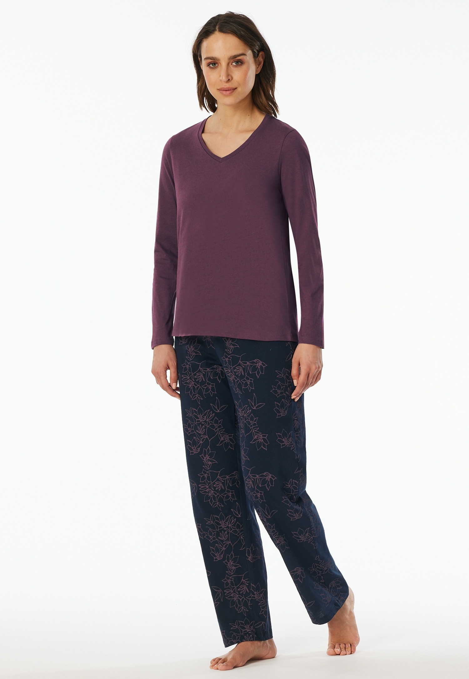 Image of uncover by SCHIESSER Schlafanzug "Uncover Nightwear" 2 Baumwolle, Singel Jersey-Qualität, langärmelig, atmungsaktiv, bequem