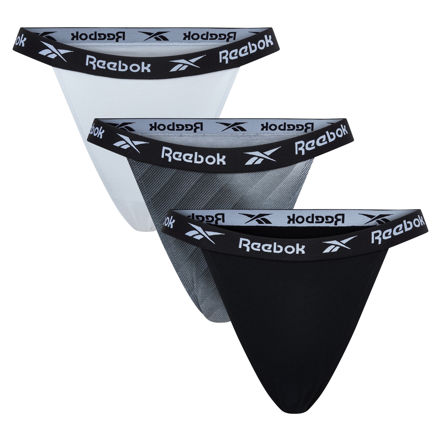 Reebok Slip »KATHY« 3er Pack, atmungsaktiv, basic, eng, bequem, breiter Bund, mit Logo, Baumwollmix
